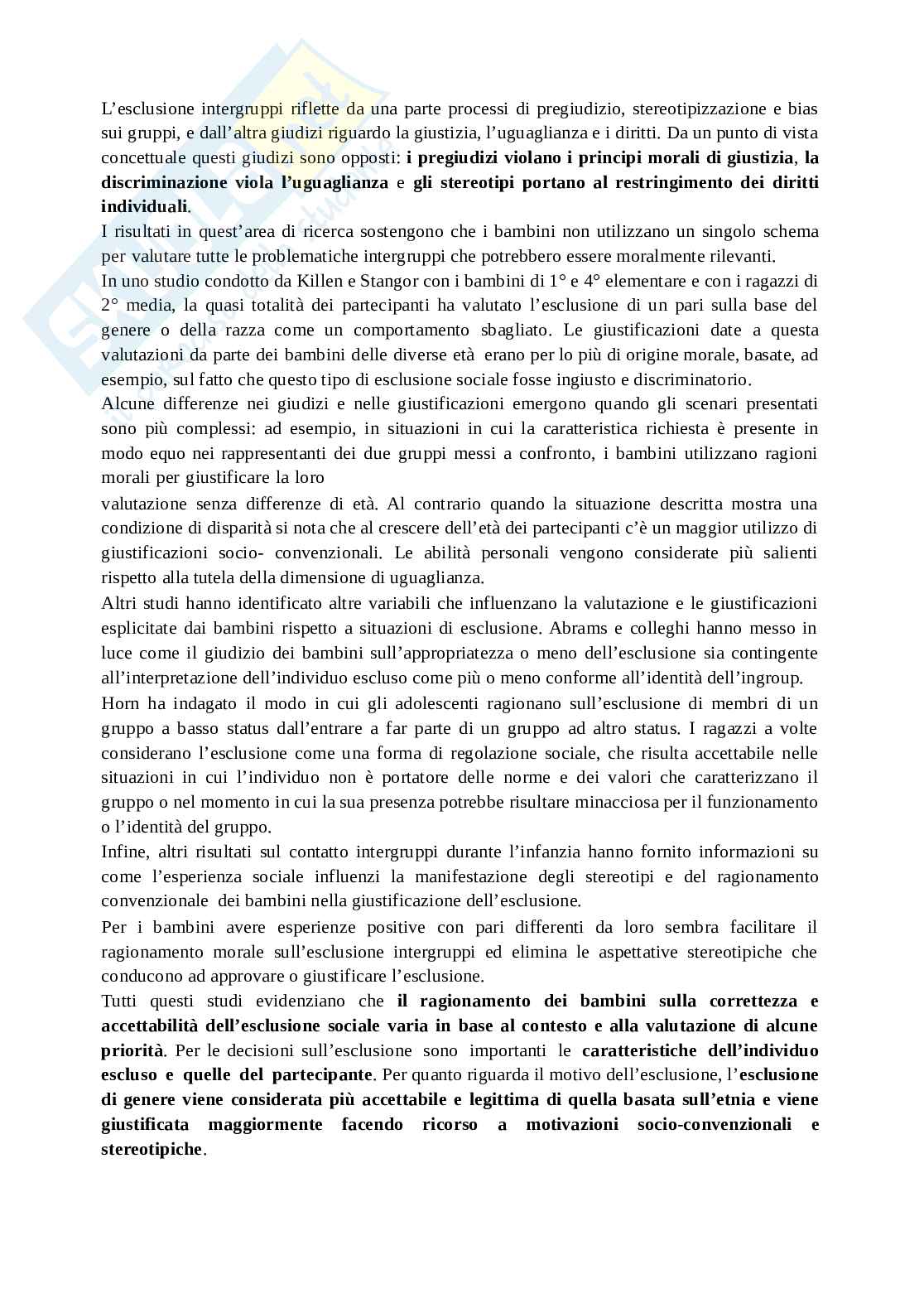Riassunto esame psicologia del corso di vita, prof. Toselli, libro consigliato Psicologia del ciclo di vita, Castelli, Sbattella Pag. 11