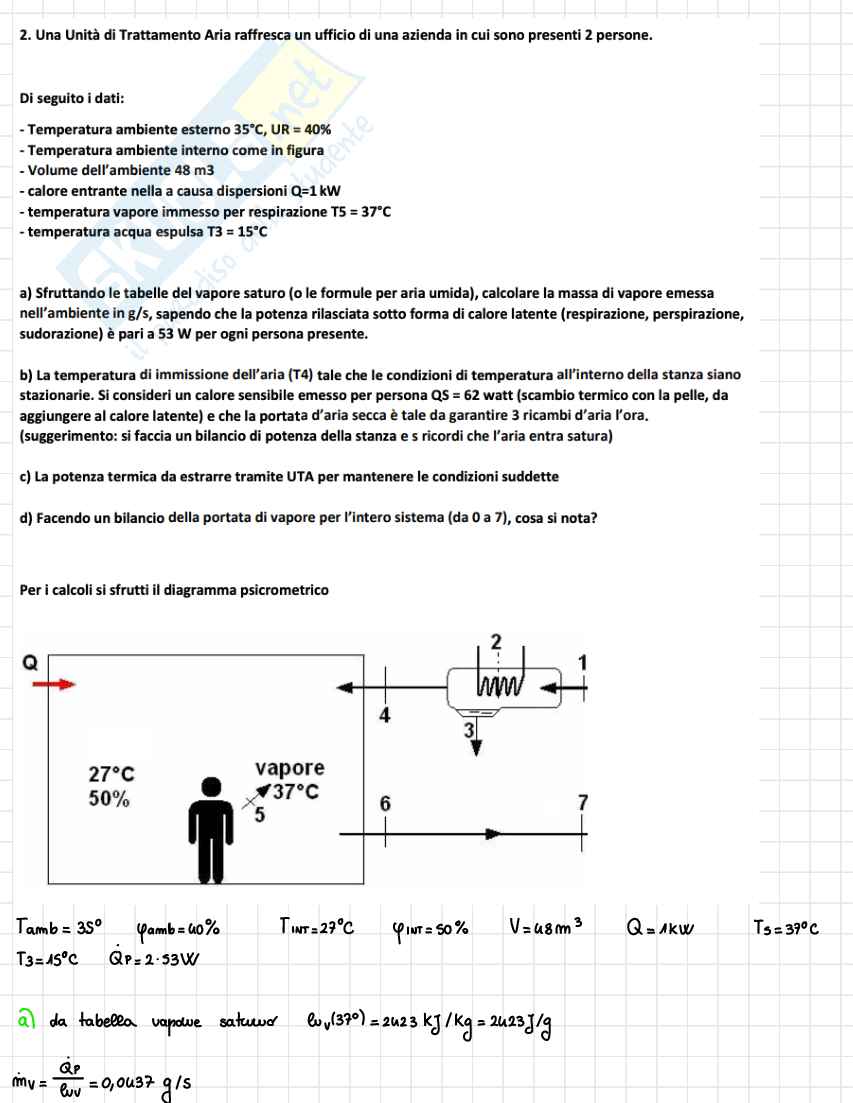 Esercitazioni di Fisica tecnica industriale su psicrometria Pag. 21
