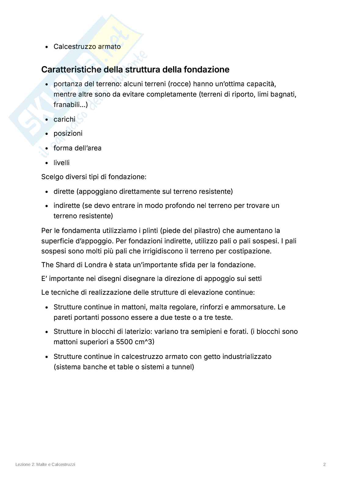 Appunti su calcestruzzo, metalli e processo del cantiere Pag. 2