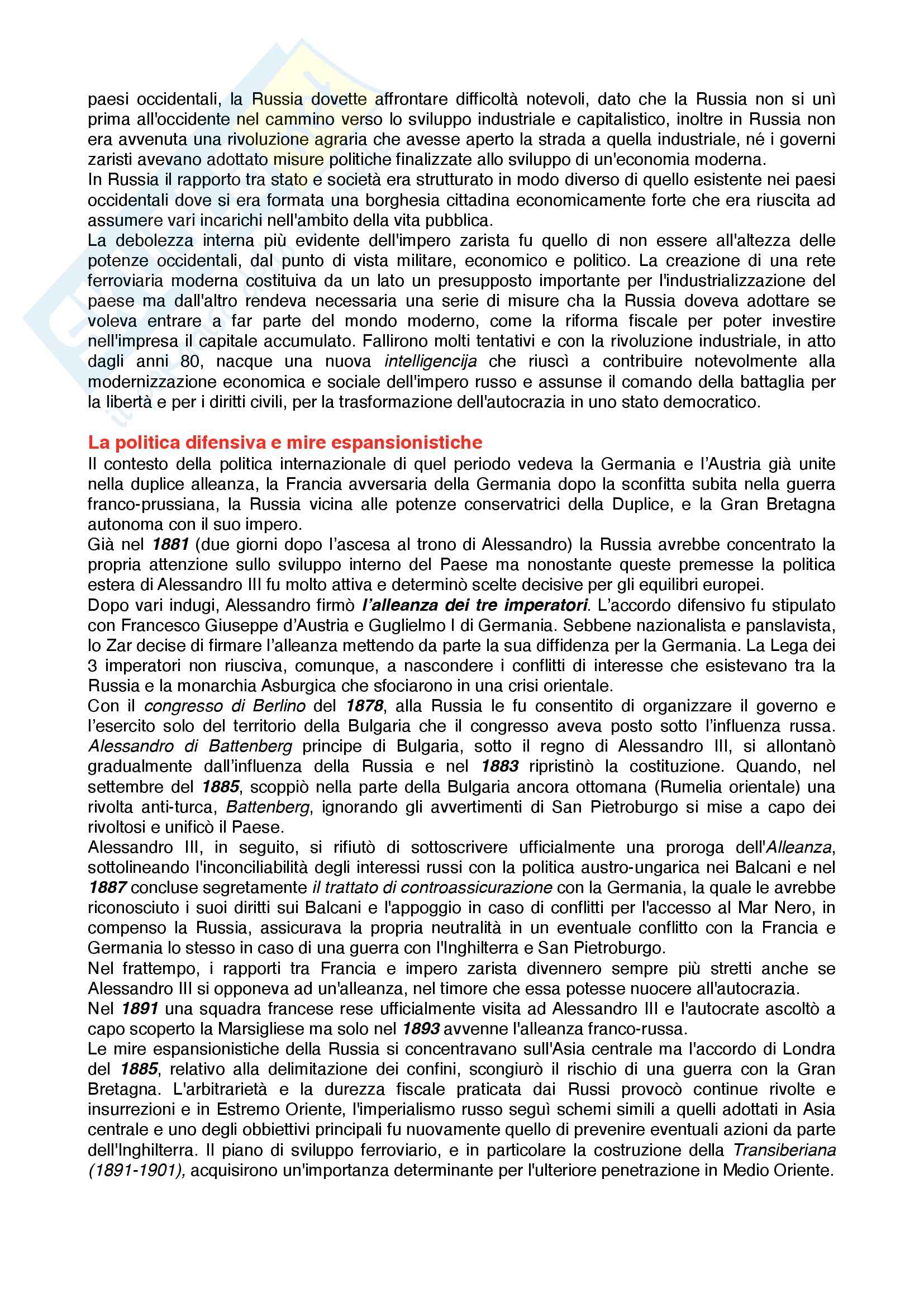 Riassunto esame Storia Moderna, prof. Merlin, libro consigliato La Russia degli Zar, Donnert Pag. 16