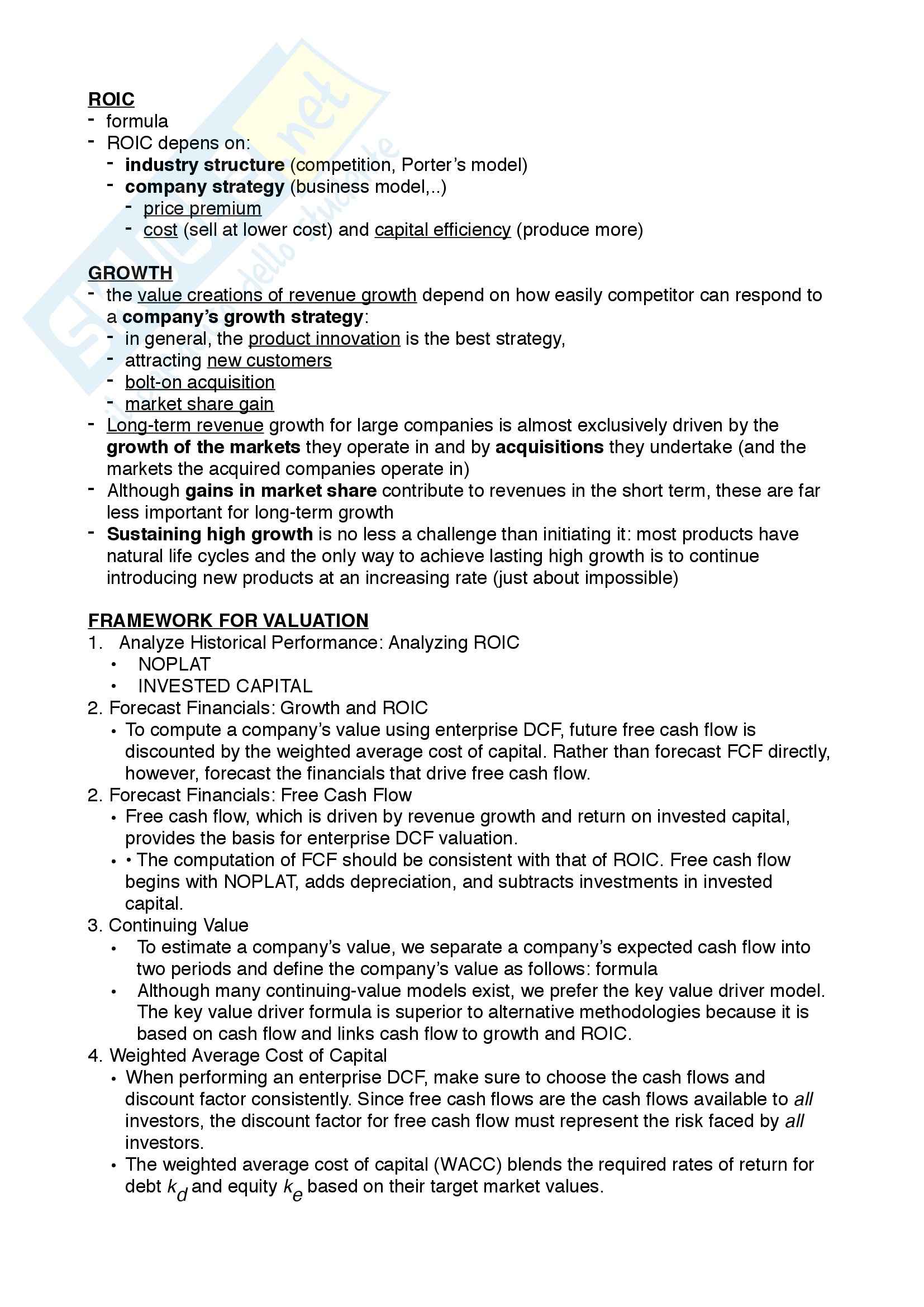 Lezioni, Advance Corporate Finance Pag. 1
