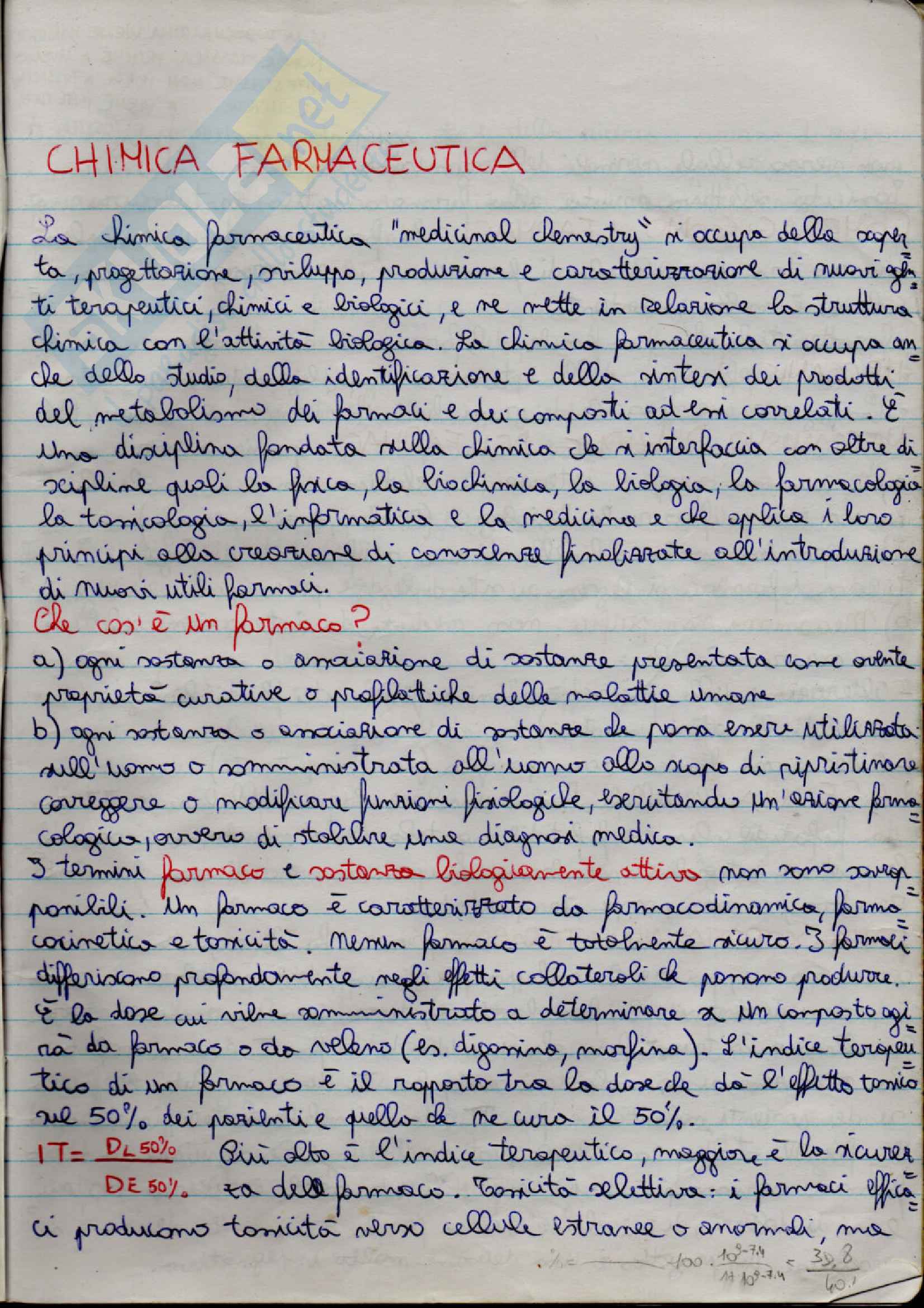 Chimica farmaceutica e tossicologica I Pag. 1