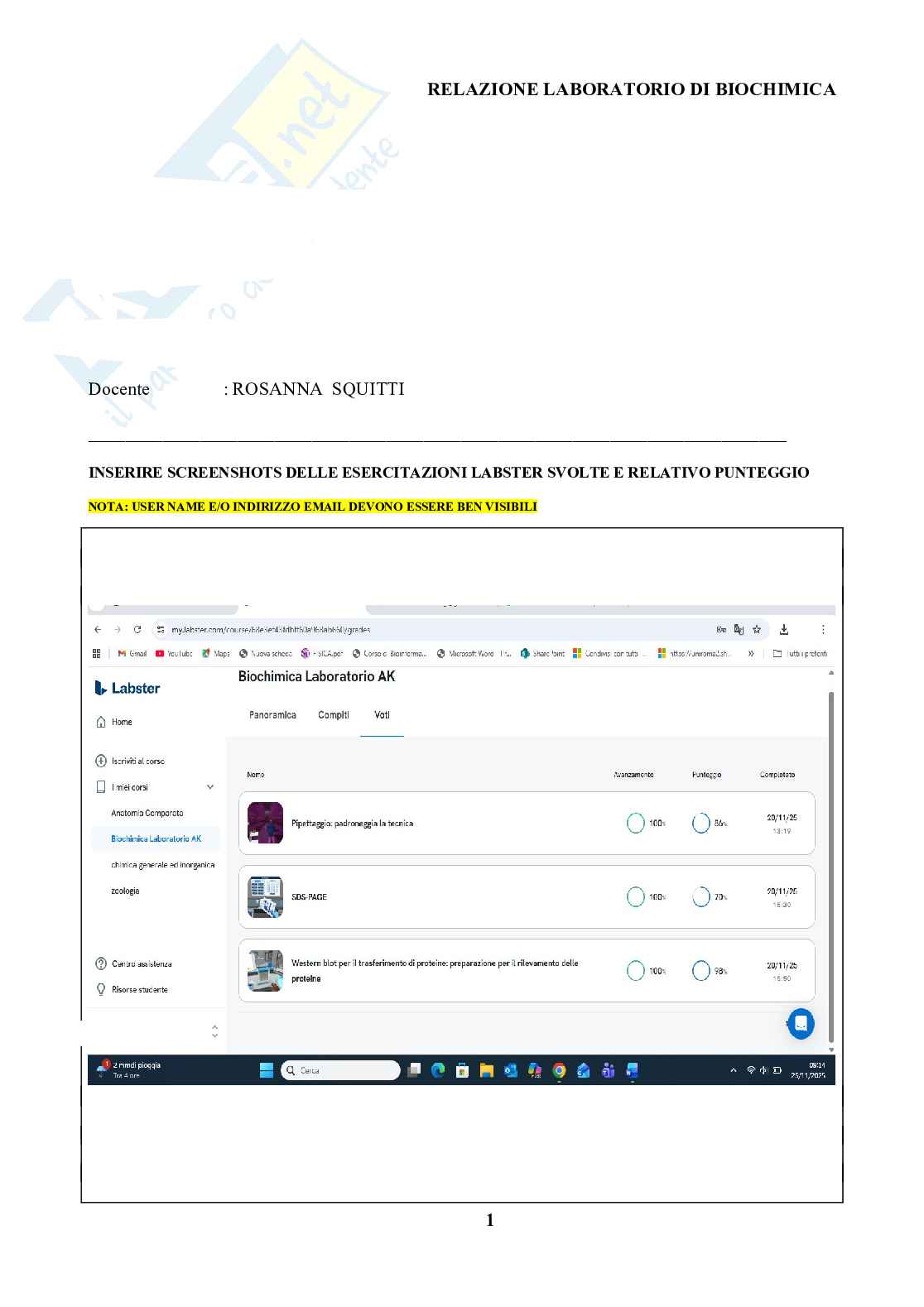 Nuova relazione laboratorio di Biochimica, 2026 Pag. 2