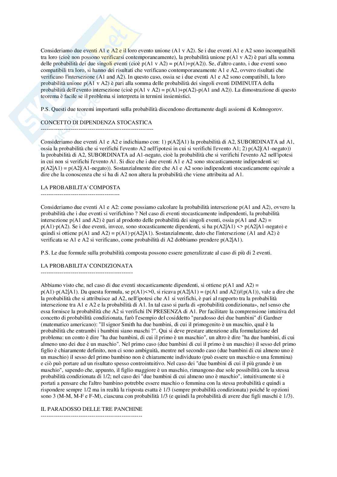 Probabilità e processi stocastici Pag. 6