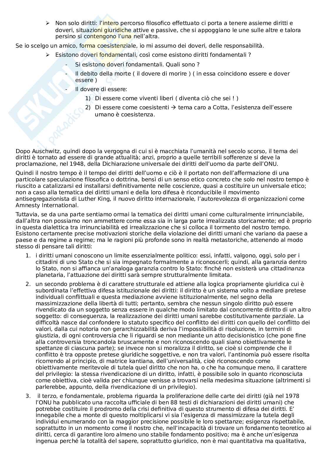Riassunto esame Filosofia del diritto, Prof. Sartea Claudio, libro consigliato Il diritto nell'esistenza, Cotta - D'agostino Pag. 56