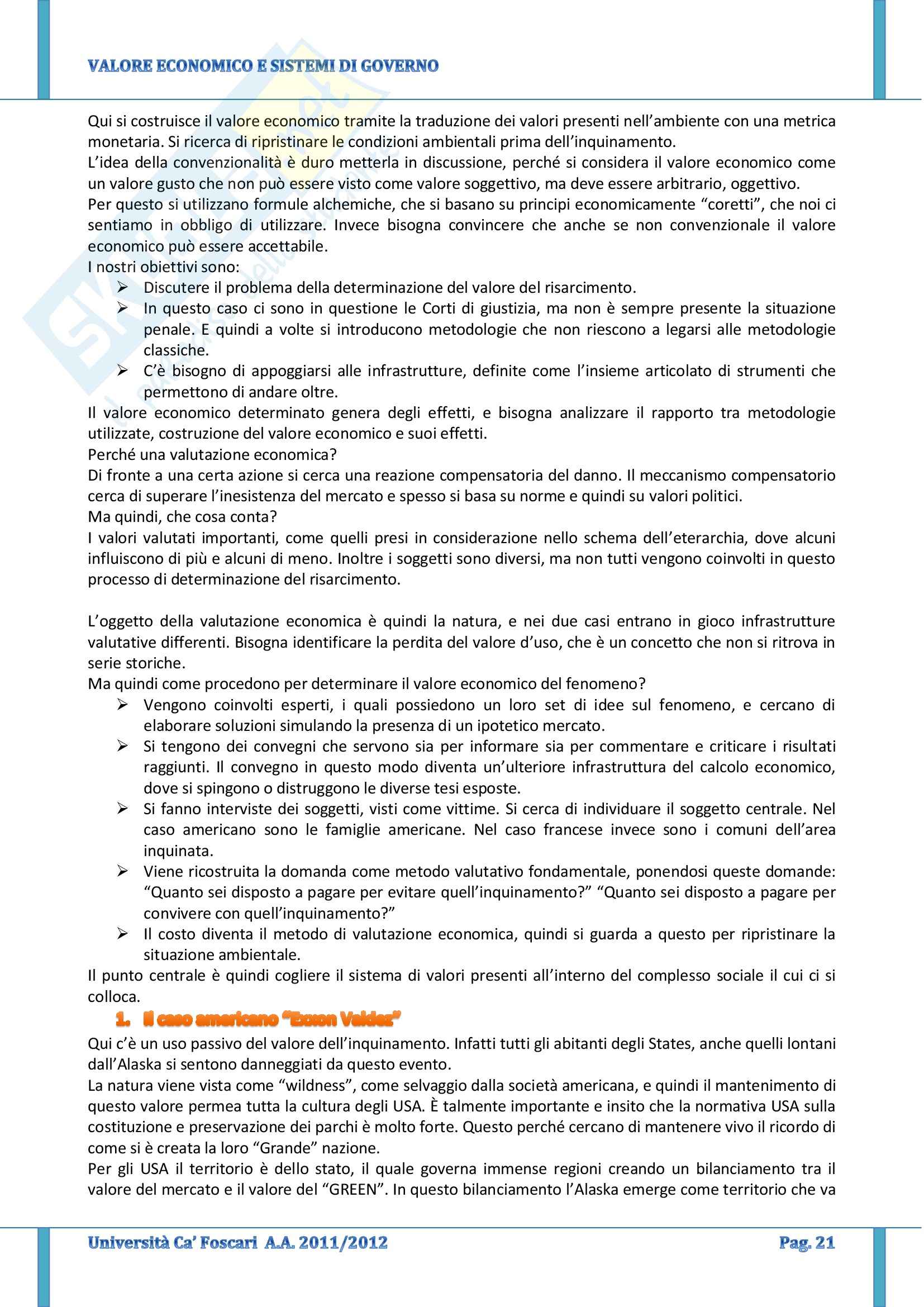 Valore Economico E Sistemi Di Governo - Appunti Pag. 21