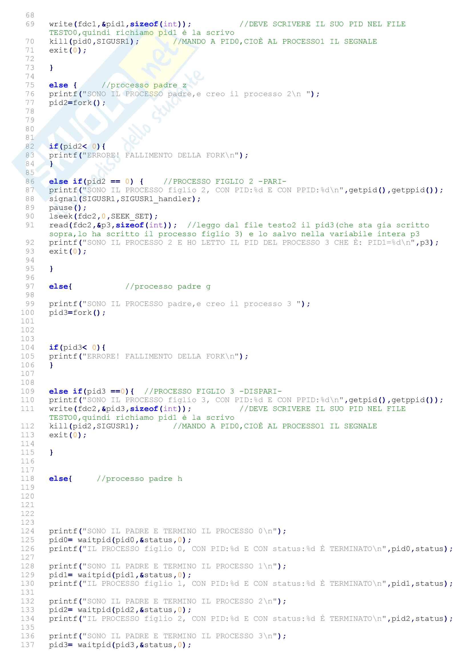 Sistemi operativi (programmazione system call e java multithread) Pag. 21