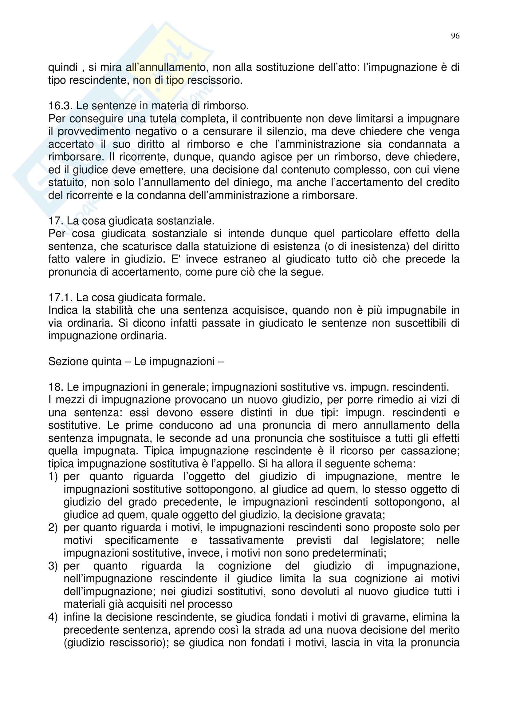 Riassunto esame Diritto tributario, prof. Ardizzone, libro consigliato Diritto tributario, Tesauro Pag. 96