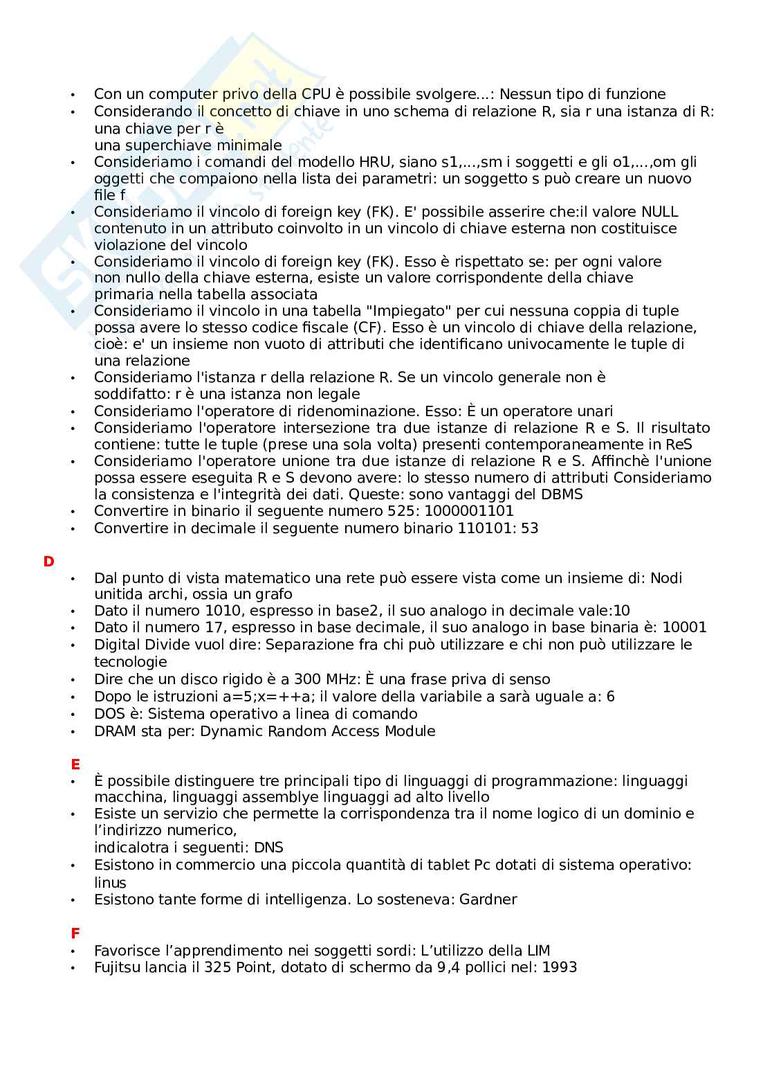 Esame di Informatica - Domande e risposte Pag. 2