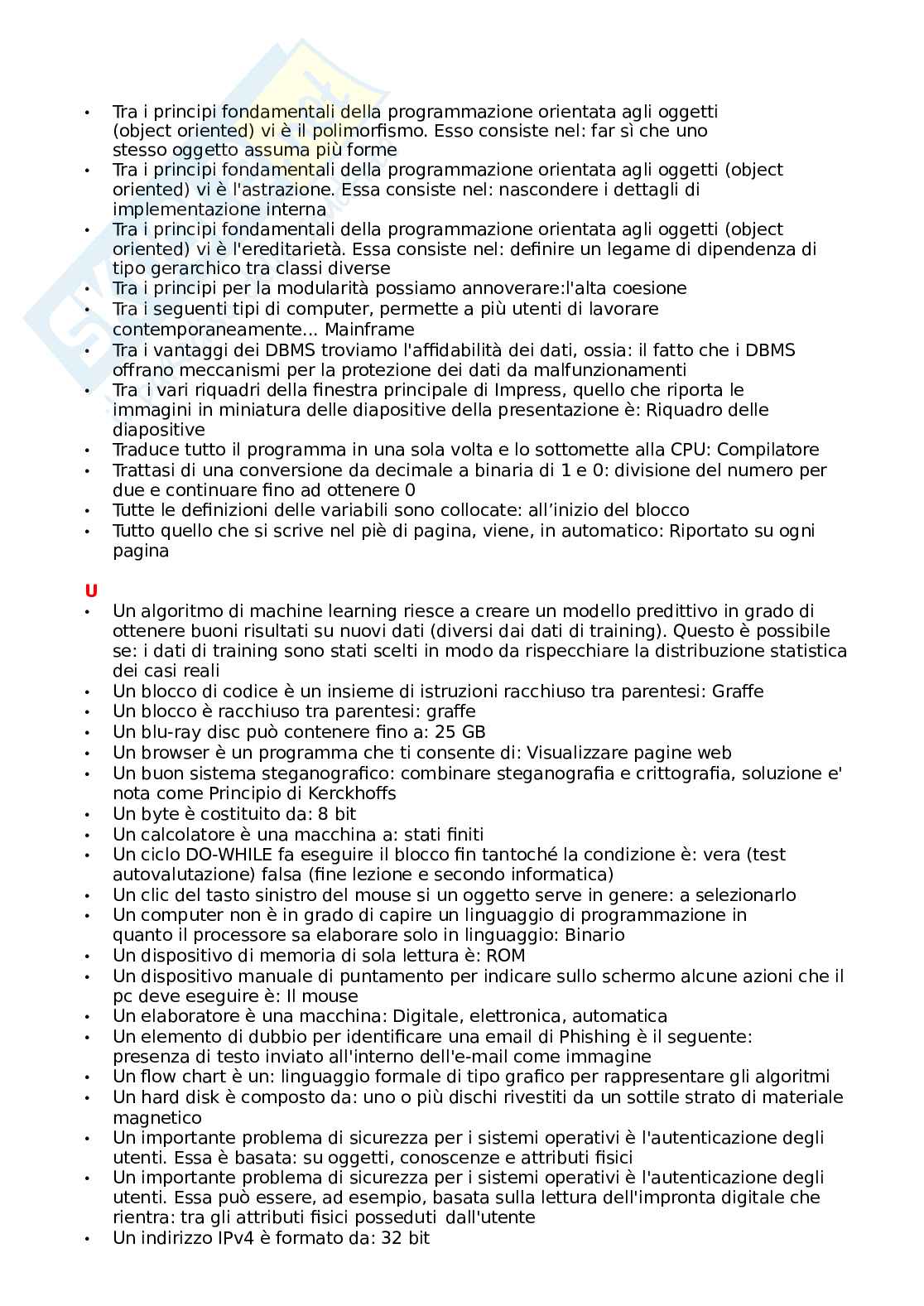 Esame di Informatica - Domande e risposte Pag. 36