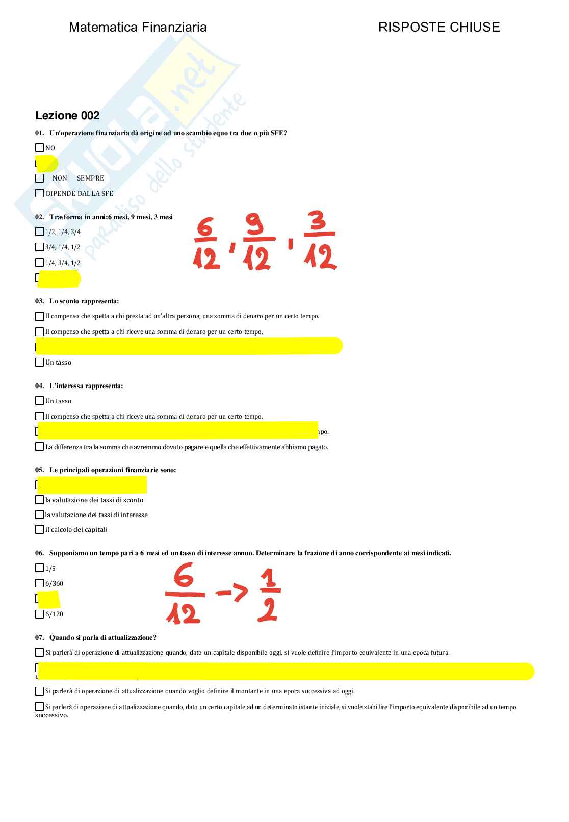 Matematica finanziaria - Paniere compilato  Pag. 2