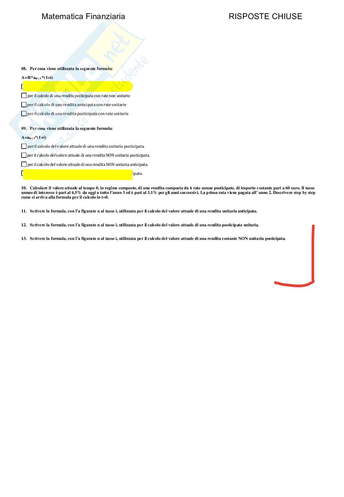 Matematica finanziaria - Paniere compilato  Pag. 51