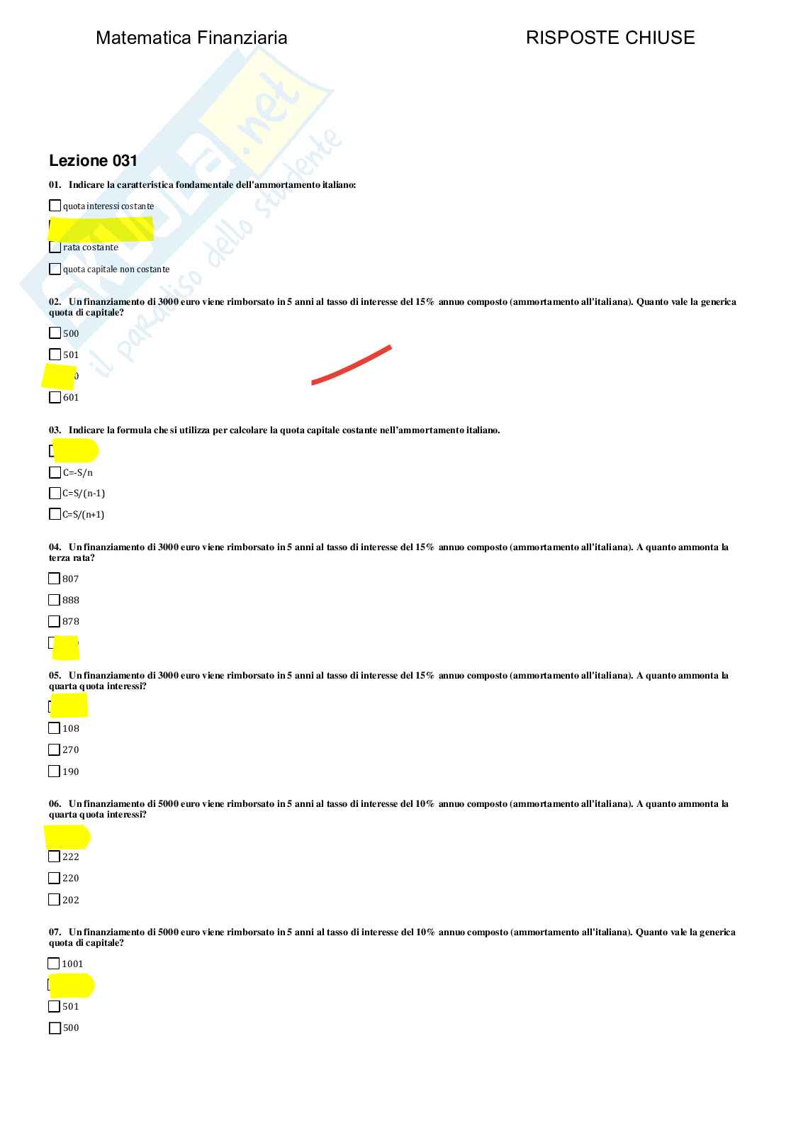 Matematica finanziaria - Paniere compilato  Pag. 61