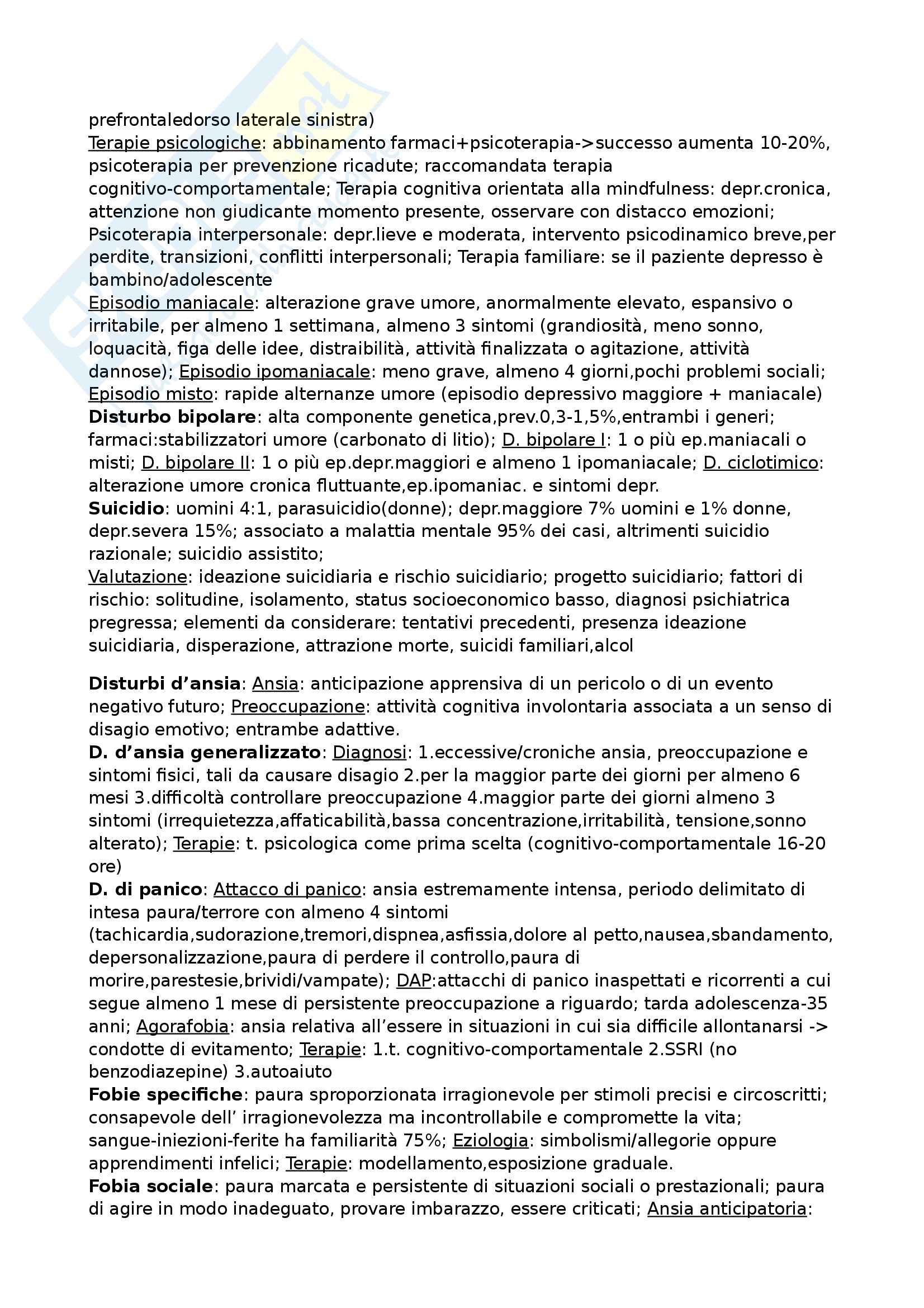Riassunto esame Psicologia Clinica, prof. Sanavio, libro consigliato Psicologia Clinica, Cornoldi Pag. 6