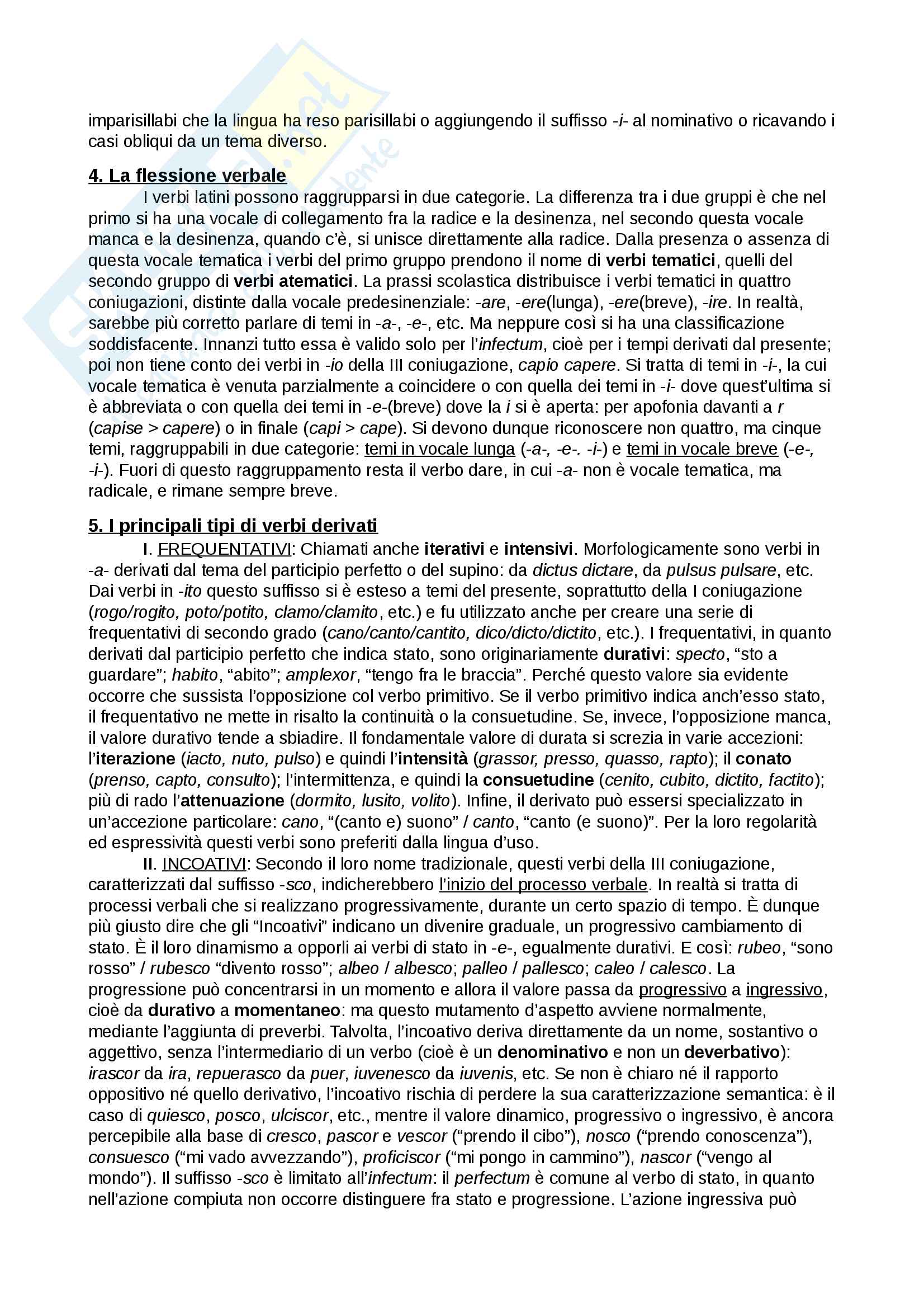 Riassunto esame Lingua e letteratura latina I, prof. Berno, libro consigliato Propedeutica al latino universitario, A. Traina Pag. 6