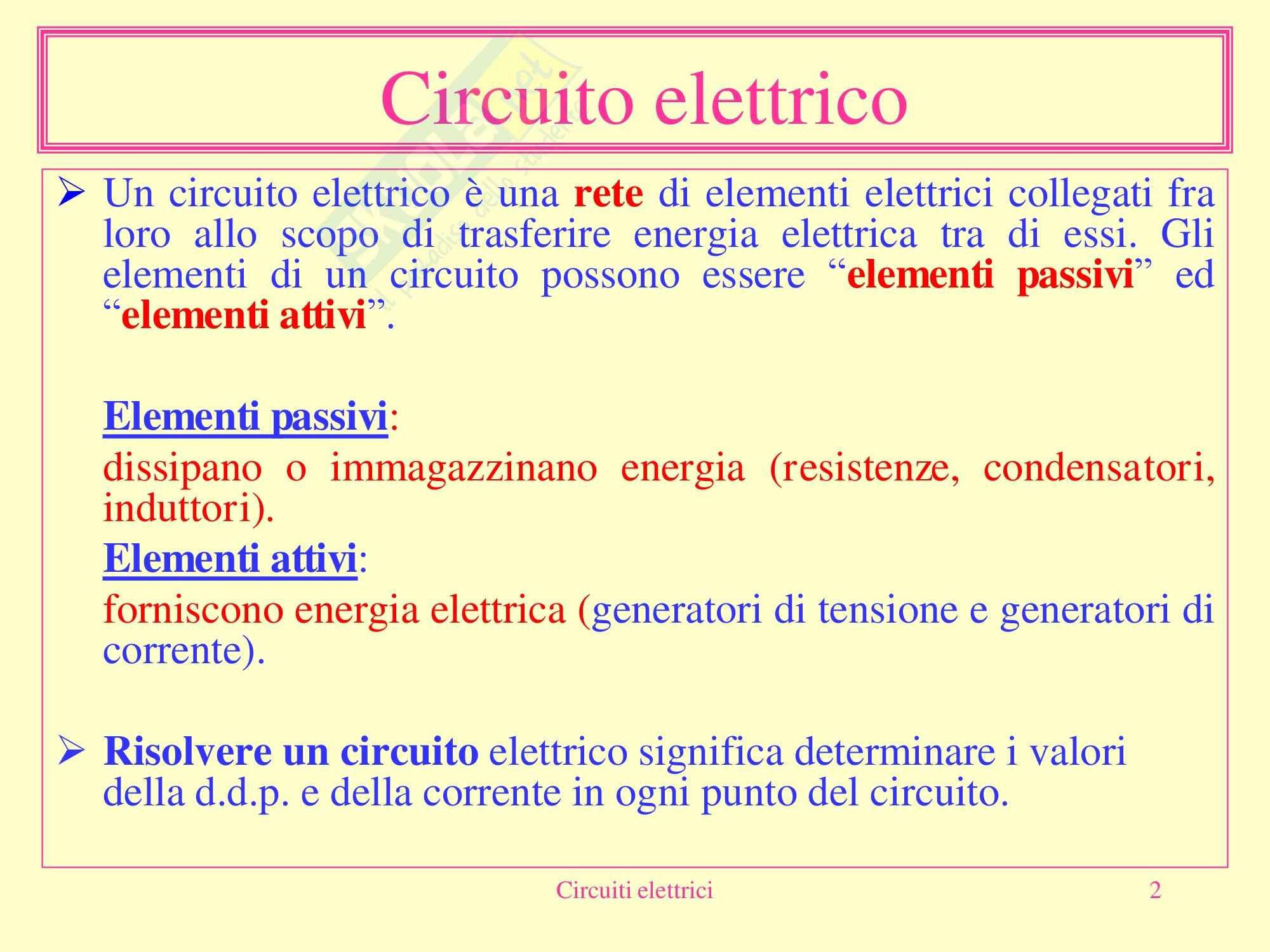 Fisica medica - Circuiti elettrici