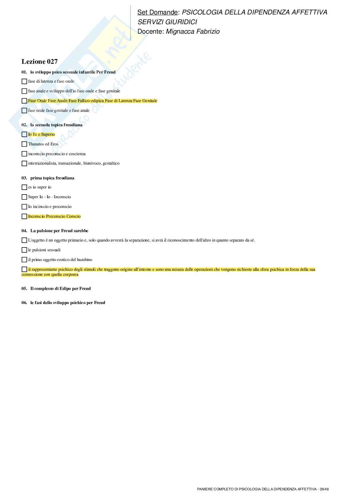 Paniere nuovo completo di Psicologia della dipendenza affettiva  Pag. 41