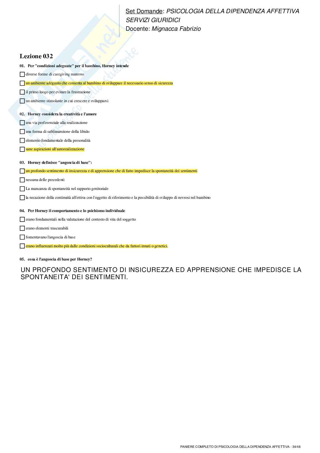 Paniere nuovo completo di Psicologia della dipendenza affettiva  Pag. 46