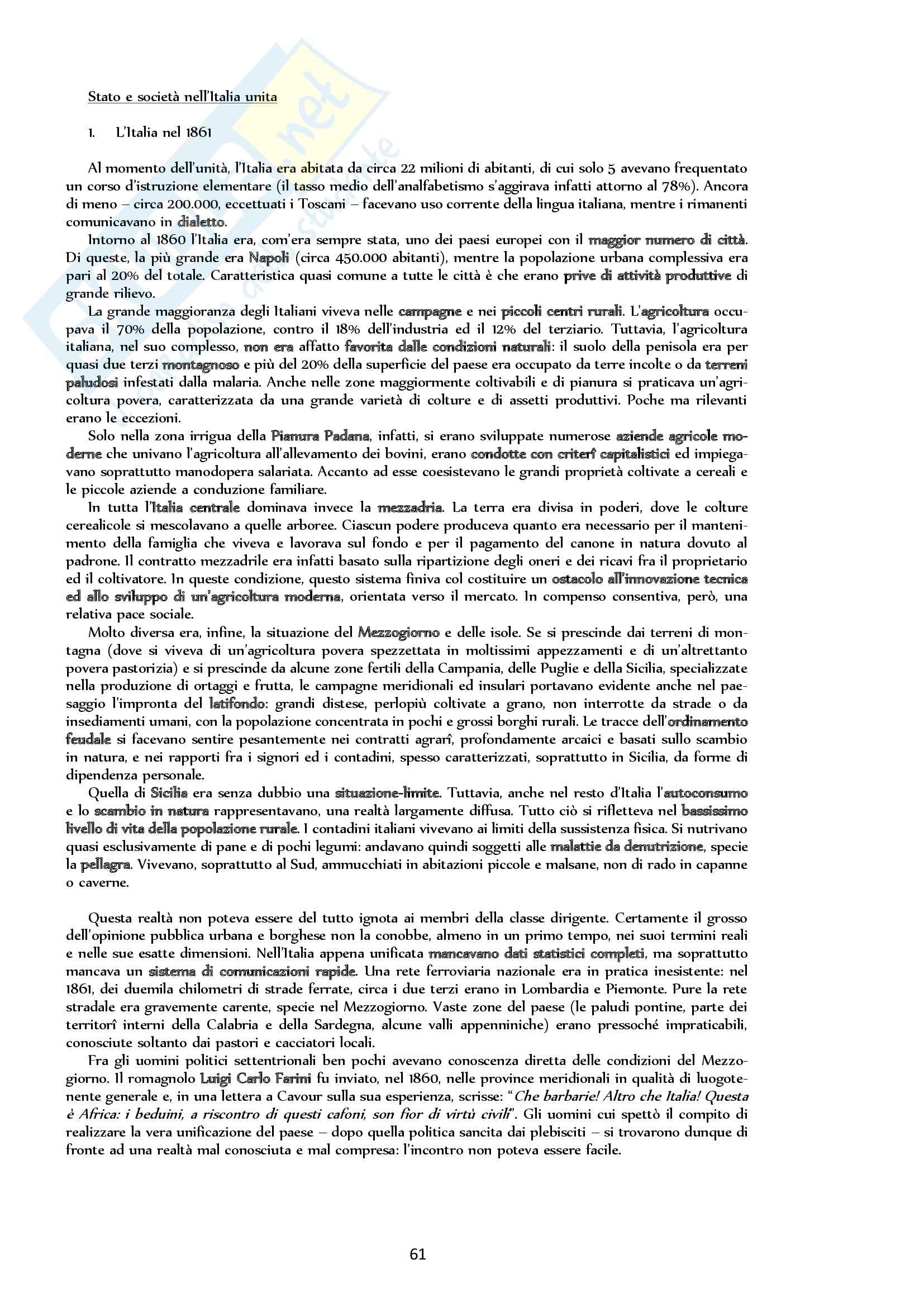 Riassunto esame Storia, prof. Bongiovanni, libro consigliato: Storia contemporanea. L'Ottocento, Sabbatucci, Vidotto Pag. 61