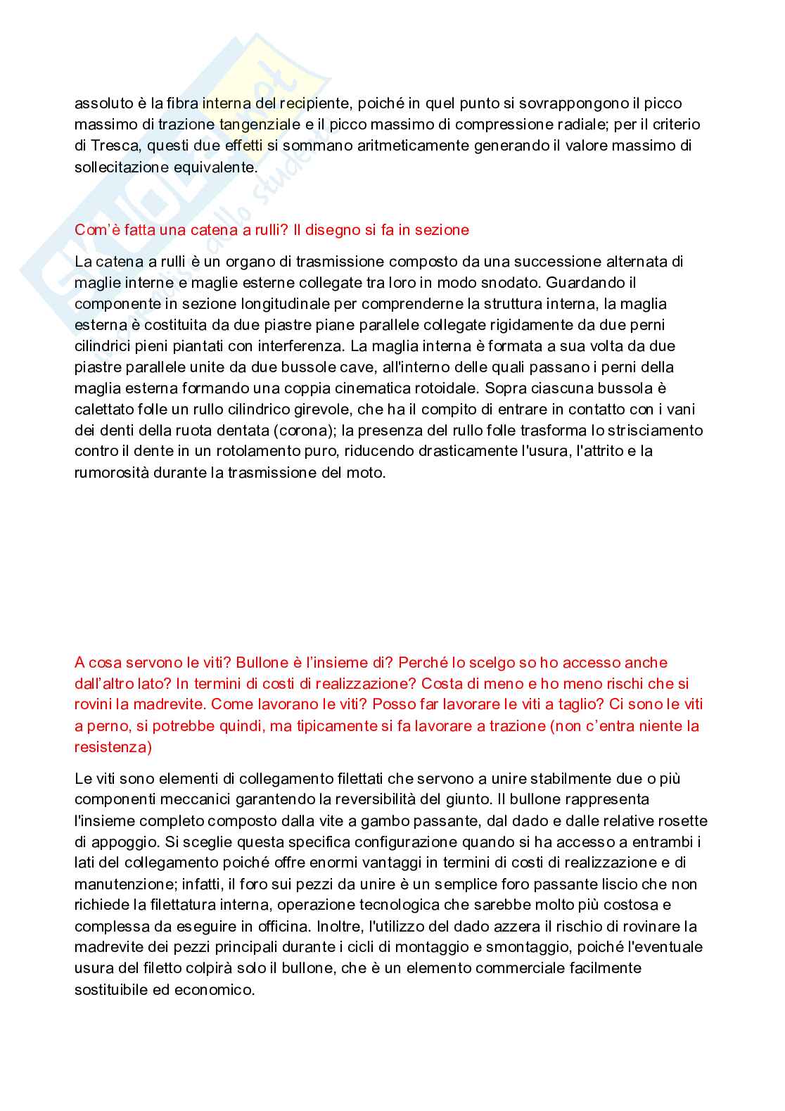 Domande svolte esame Costruzione di macchine Pag. 11