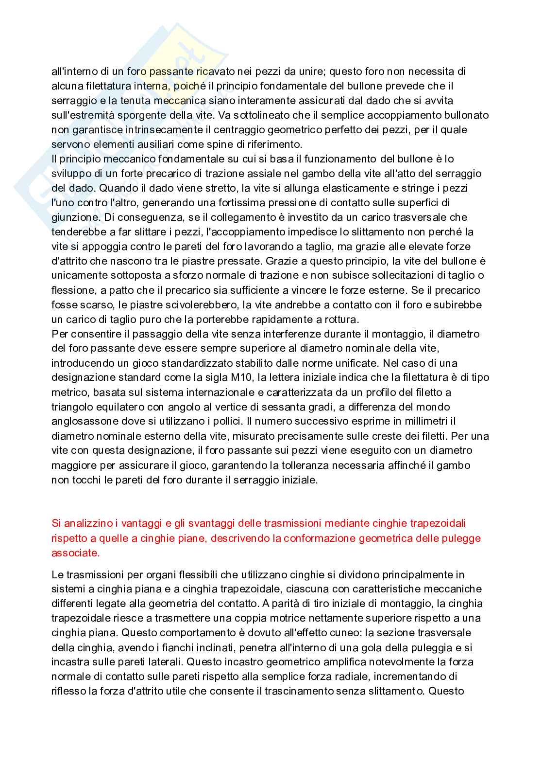 Domande svolte esame Costruzione di macchine Pag. 26