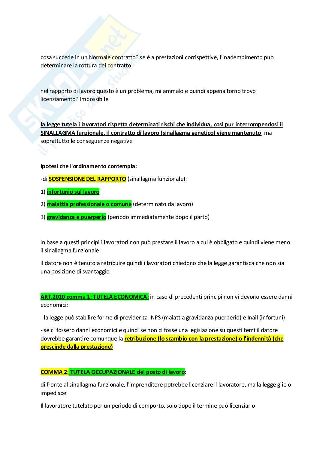 Riassunto esame Legislazione sociale, Prof. Recchia Giuseppe Antonio, libro consigliato Elementi di diritto del lavoro, William Chiaromonte, Maria Paola Monaco, Maria Luisa Vallauri Pag. 31