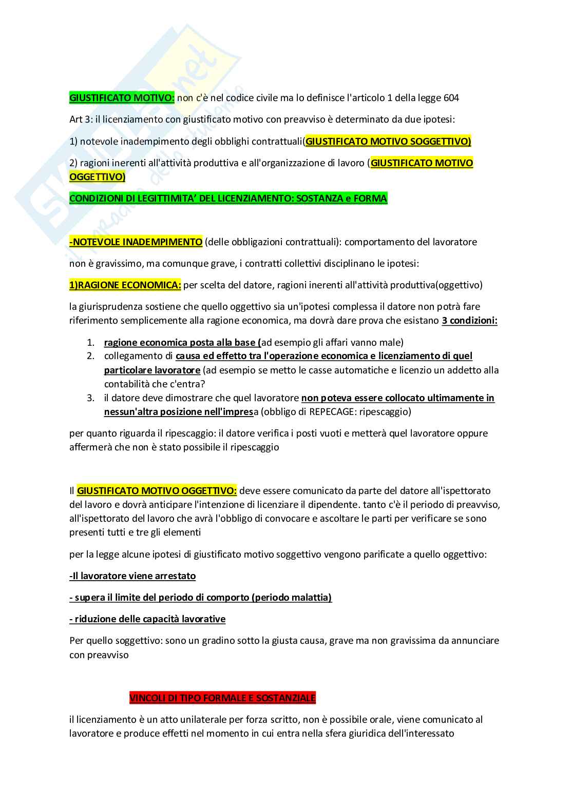 Riassunto esame Legislazione sociale, Prof. Recchia Giuseppe Antonio, libro consigliato Elementi di diritto del lavoro, William Chiaromonte, Maria Paola Monaco, Maria Luisa Vallauri Pag. 46