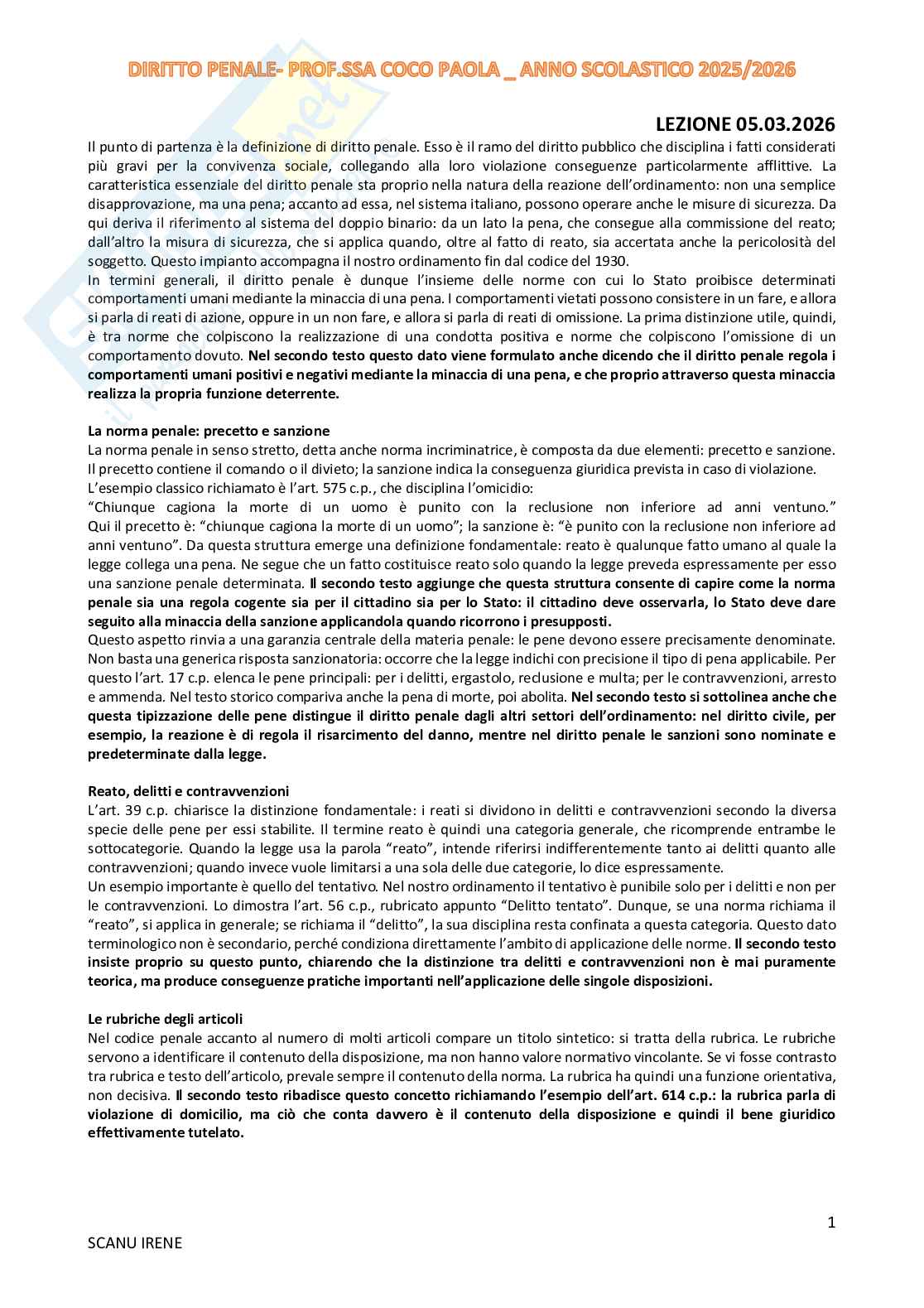 Appunti diritto penale Pag. 1