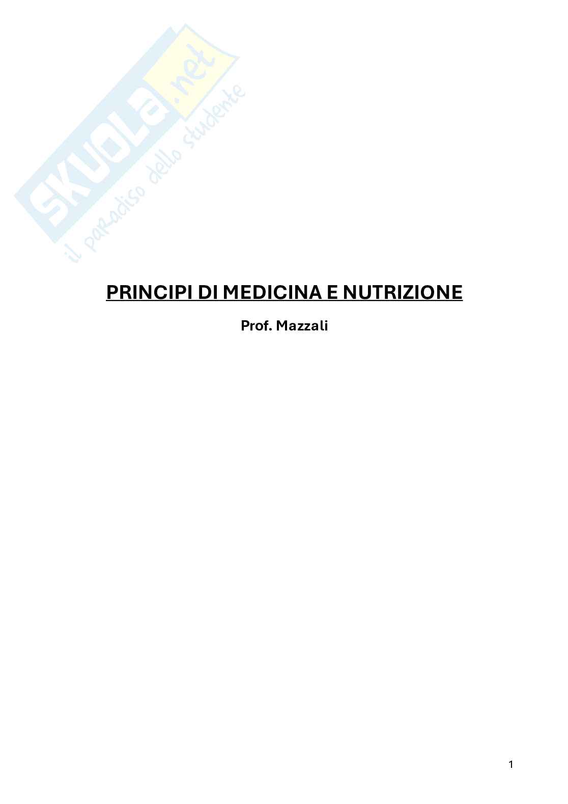 Principi di medicina e nutrizione Pag. 1