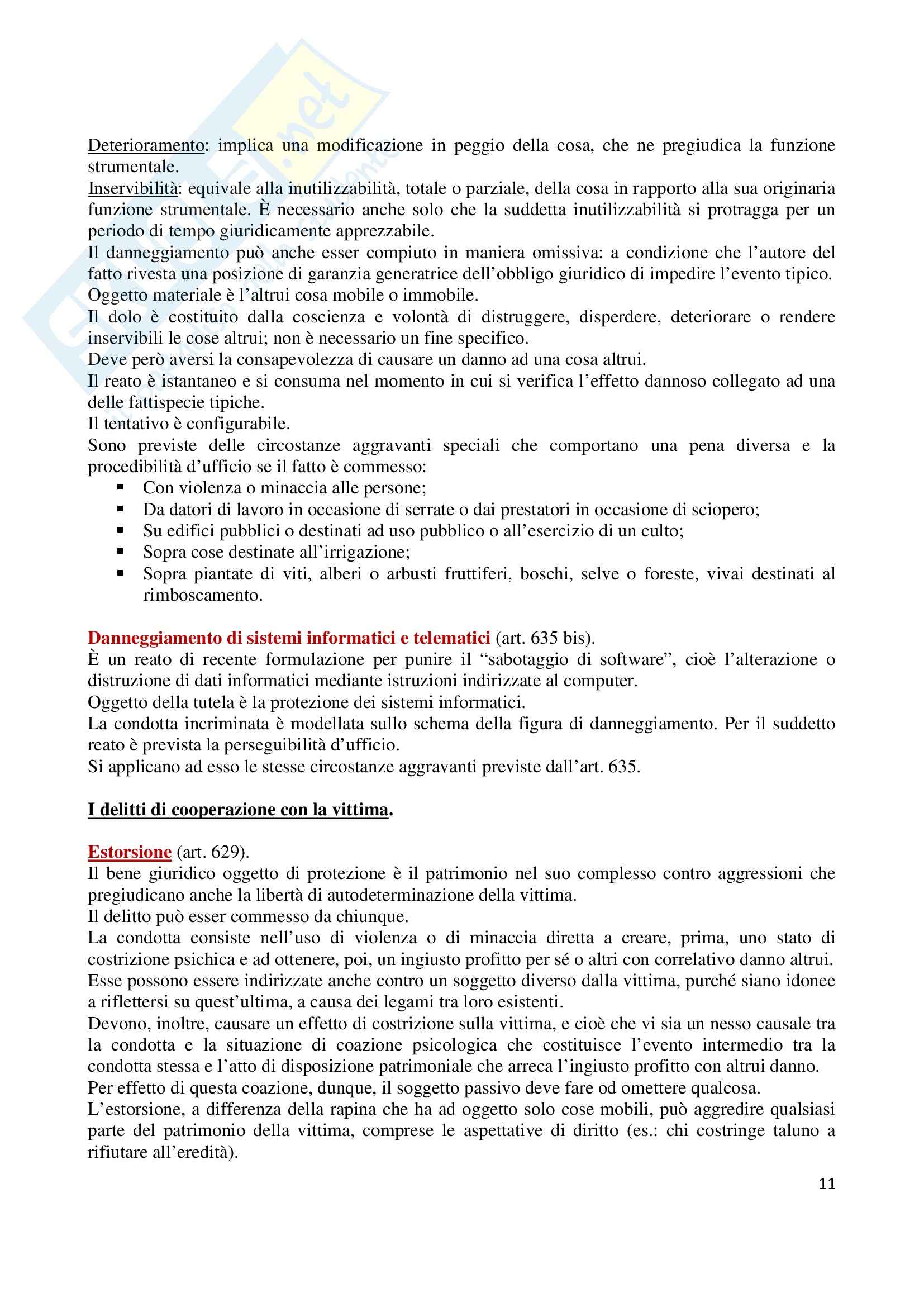 Riassunto esame Diritto Penale, prof. Caterini, libro consigliato Delitti Contro il Patrimonio, Fiandaca, Musco Pag. 11