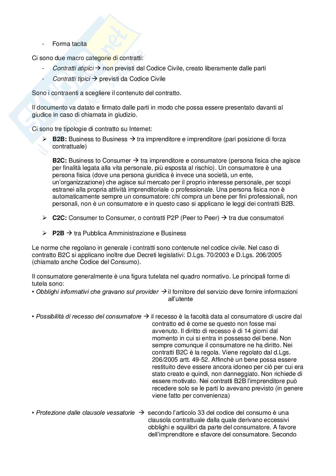 Riassunto esame diritto di internet, prof. Ratti, libro consigliato Diritto di internet, Finocchiaro Pag. 6