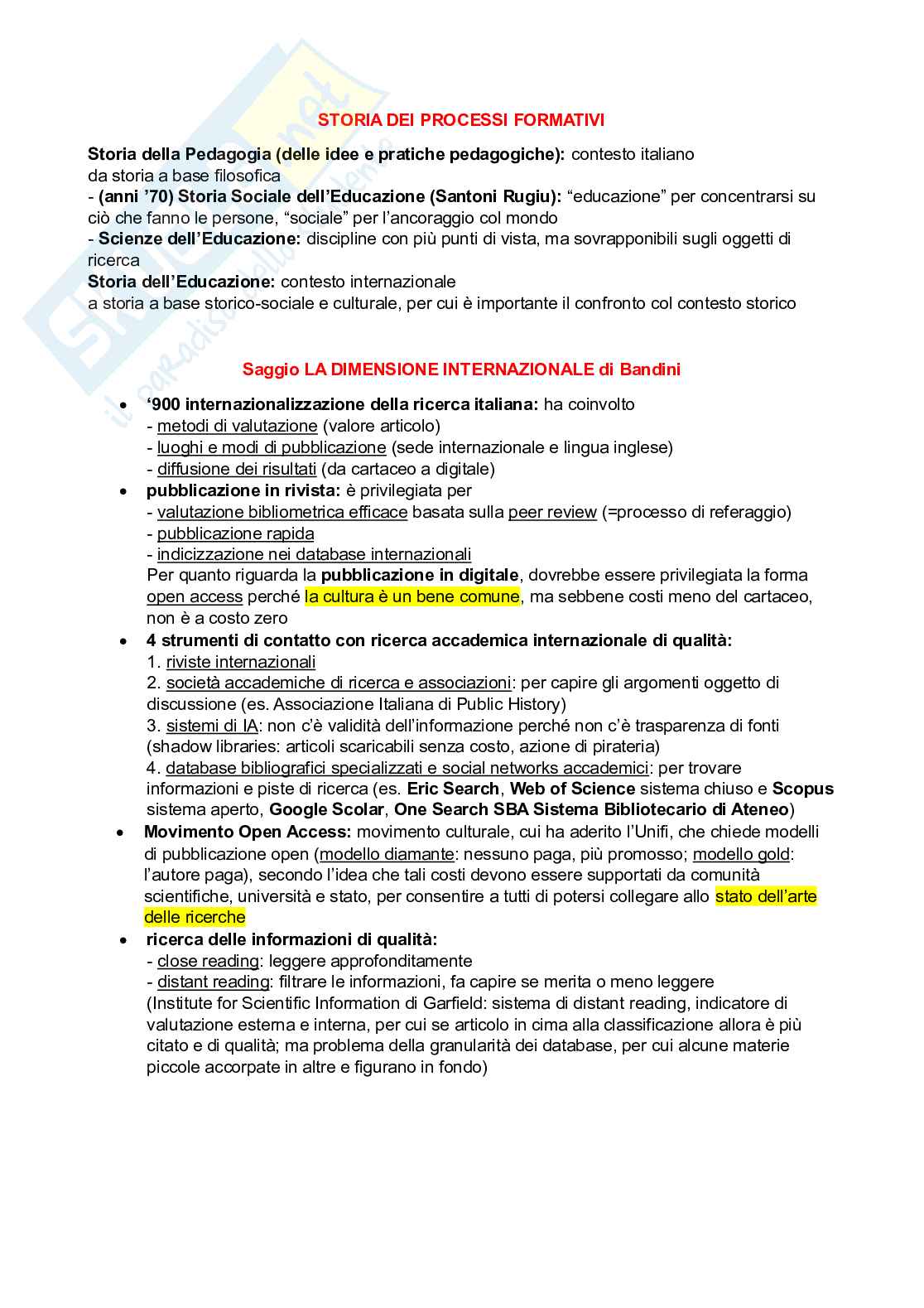 Storia dei processi formativi (B015234) - Kit completo, appunti e esercitazione | SFP Notes Vol. 15 Pag. 6