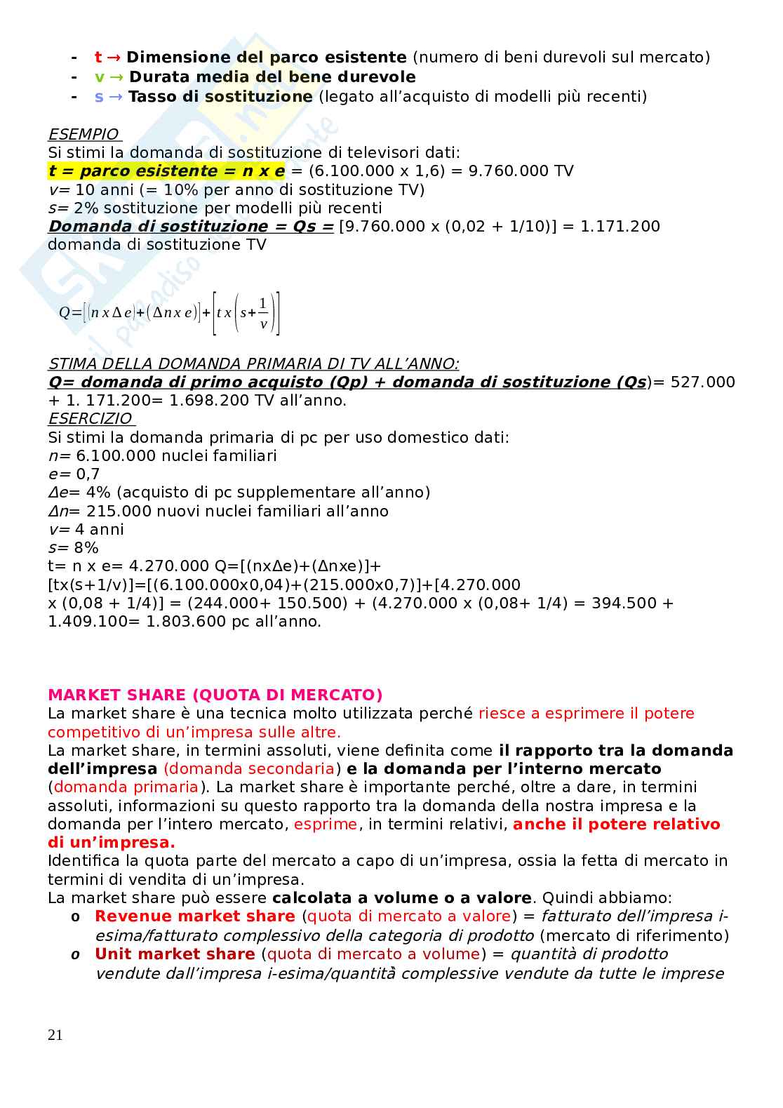 Marketing metrics  Pag. 21