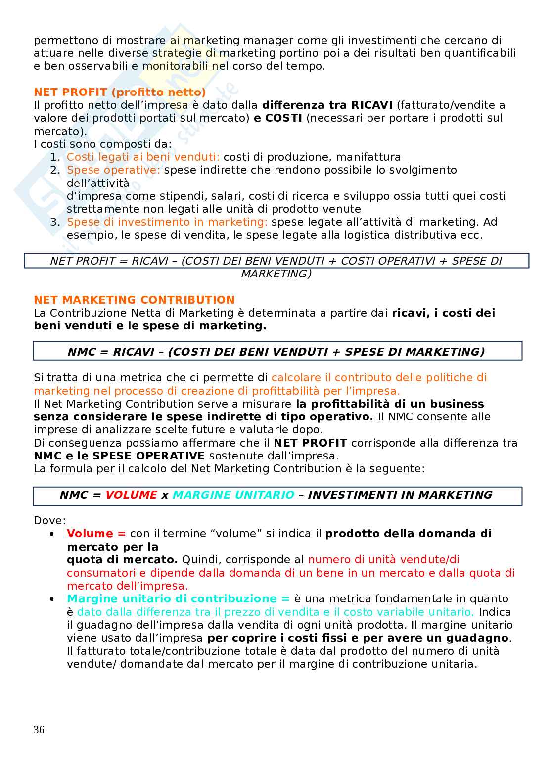 Marketing metrics  Pag. 36