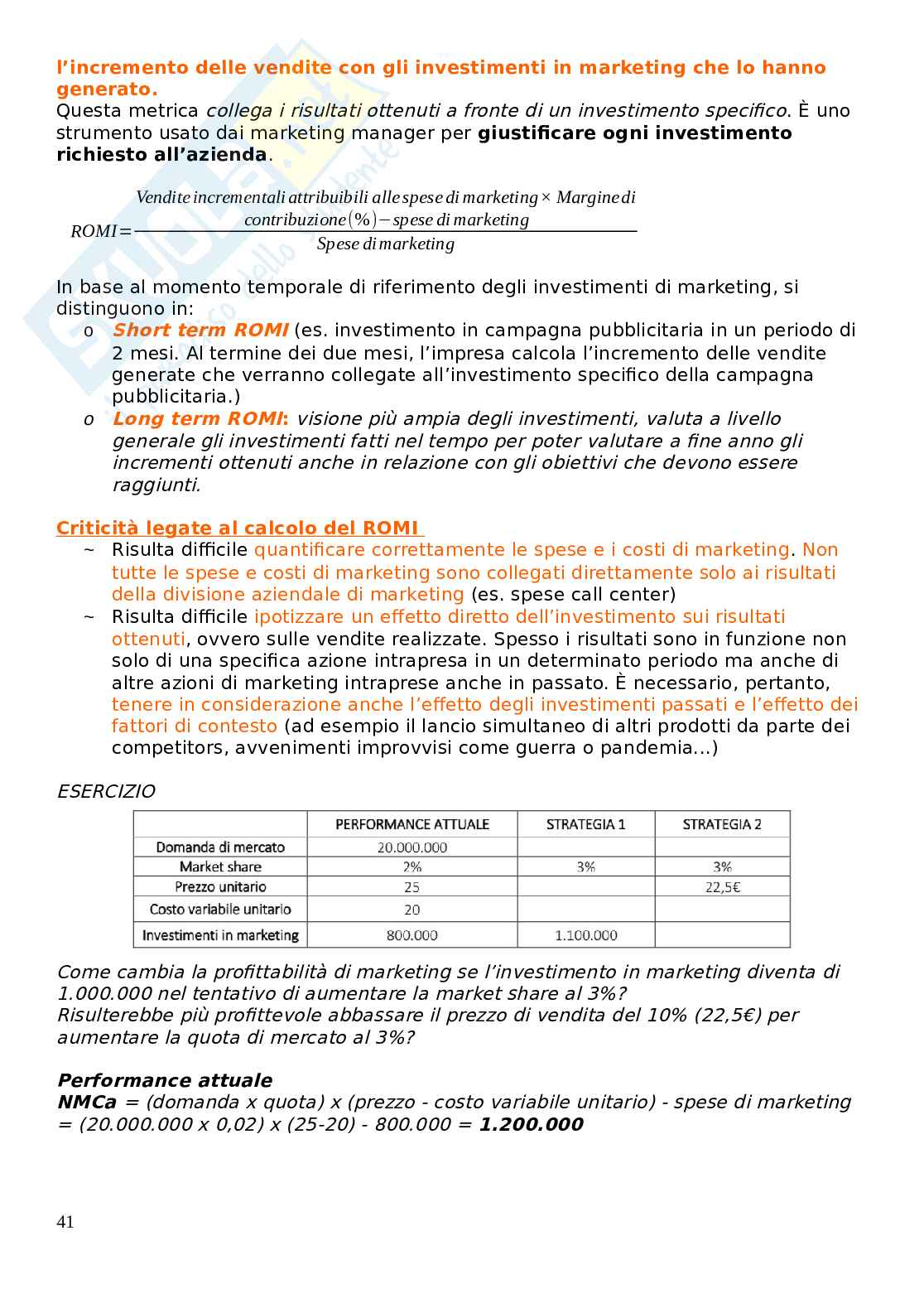 Marketing metrics  Pag. 41