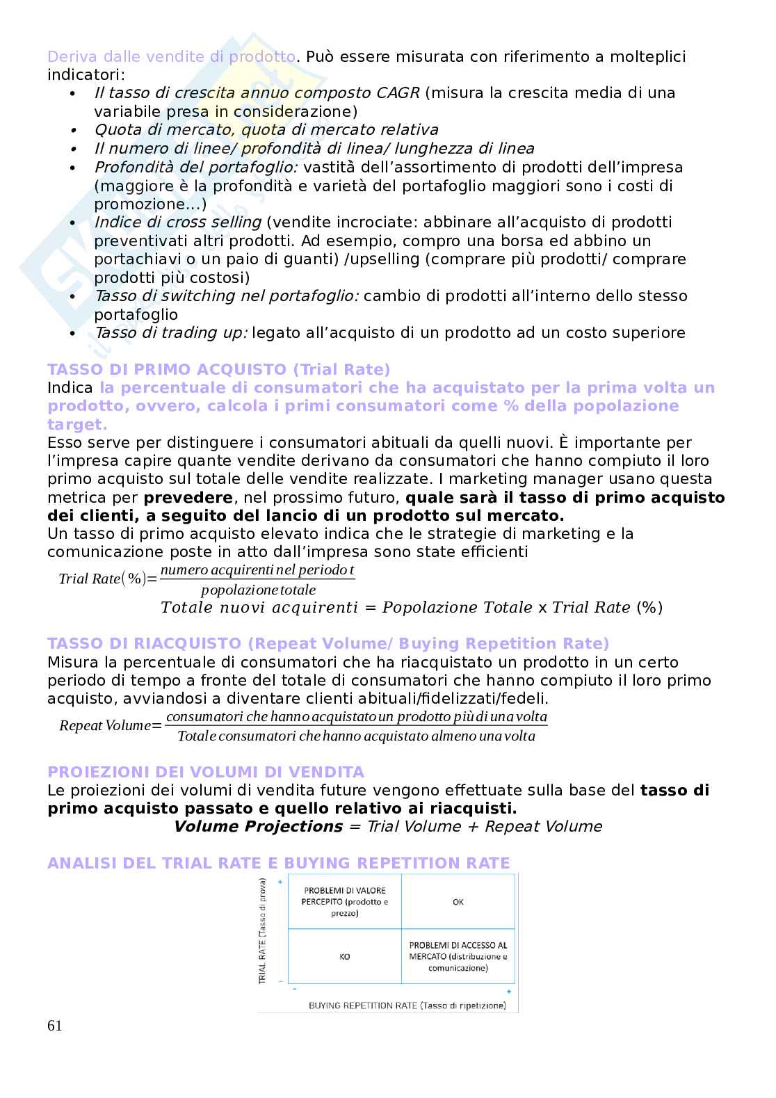 Marketing metrics  Pag. 61