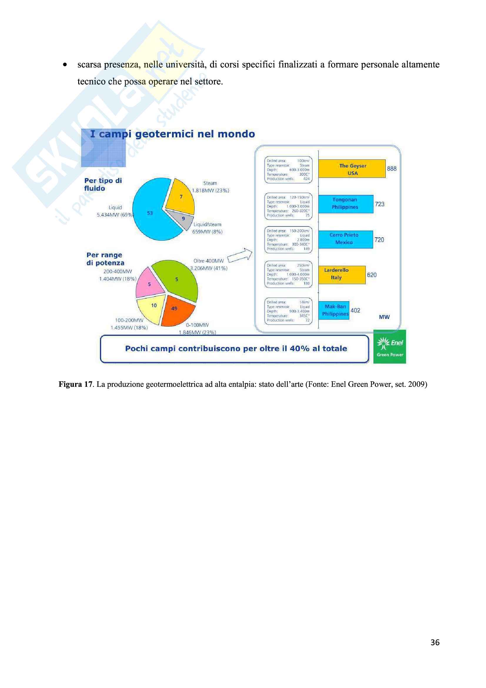 Tesina sulla risorsa geotermica ad alta e media entalpia:  compatibilità ambientale e valutazioni economiche Pag. 36