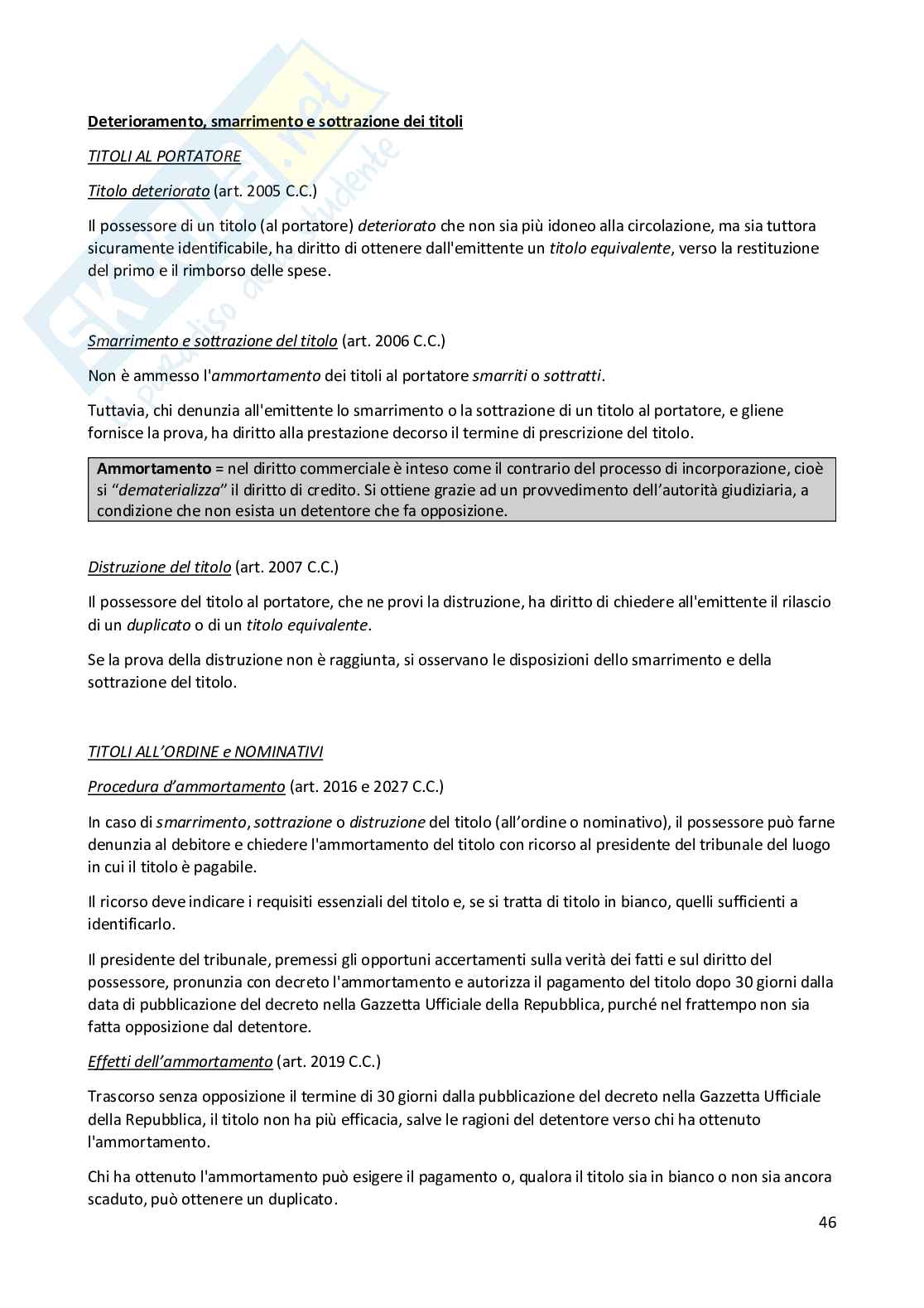 Diritto Commerciale - Appunti lezioni integrati  Pag. 46