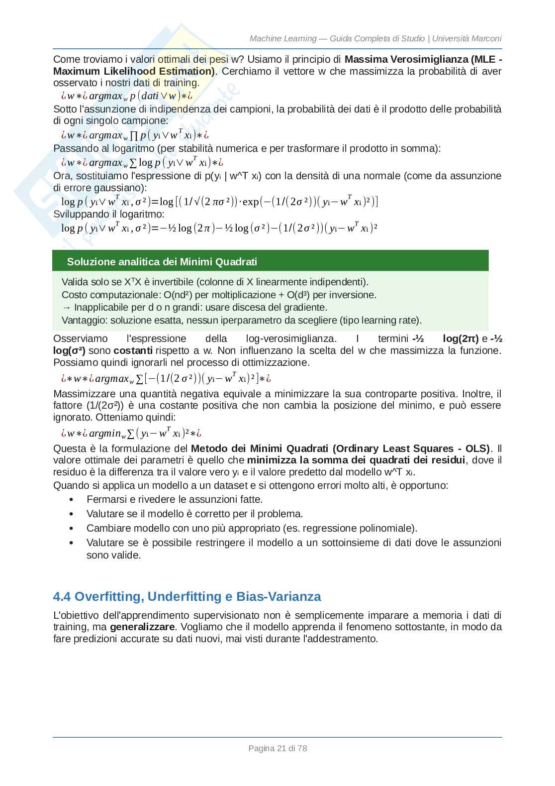 Fondamenti di machine learning Pag. 21