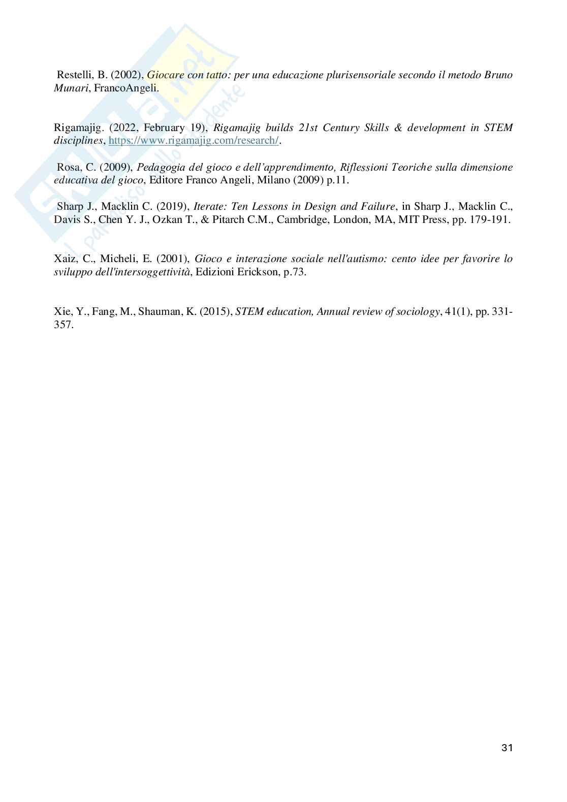 Gioco attività e apprendimento: il contributo di Cas Holman Pag. 31