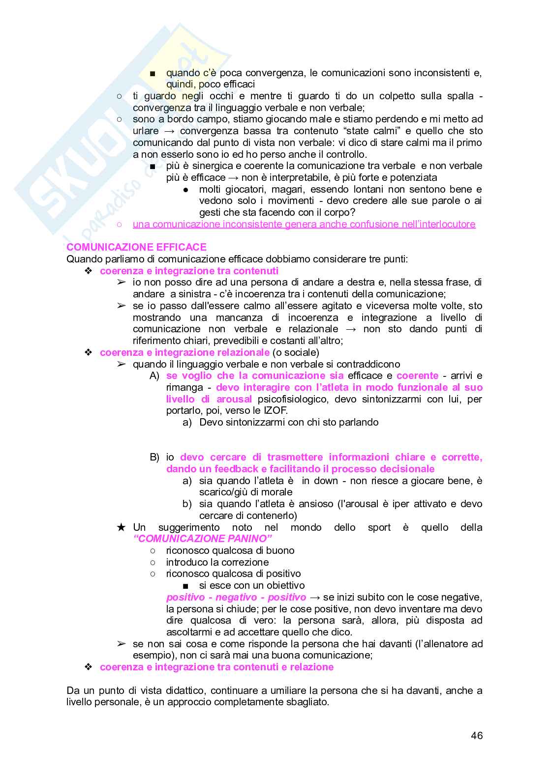 Psicologia delle attività sportive Pag. 46