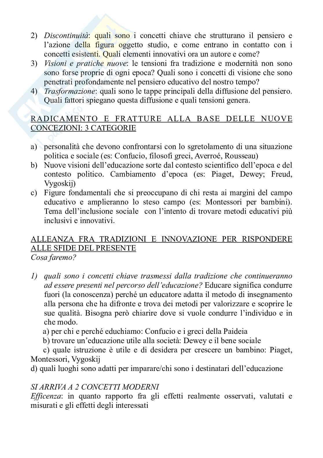Riassunto esame Pedagogia generale, Prof. Serrelli Emanuele, libro consigliato Figure dell'educazione nel mondo, Jean-Marie De Ketele Pag. 2