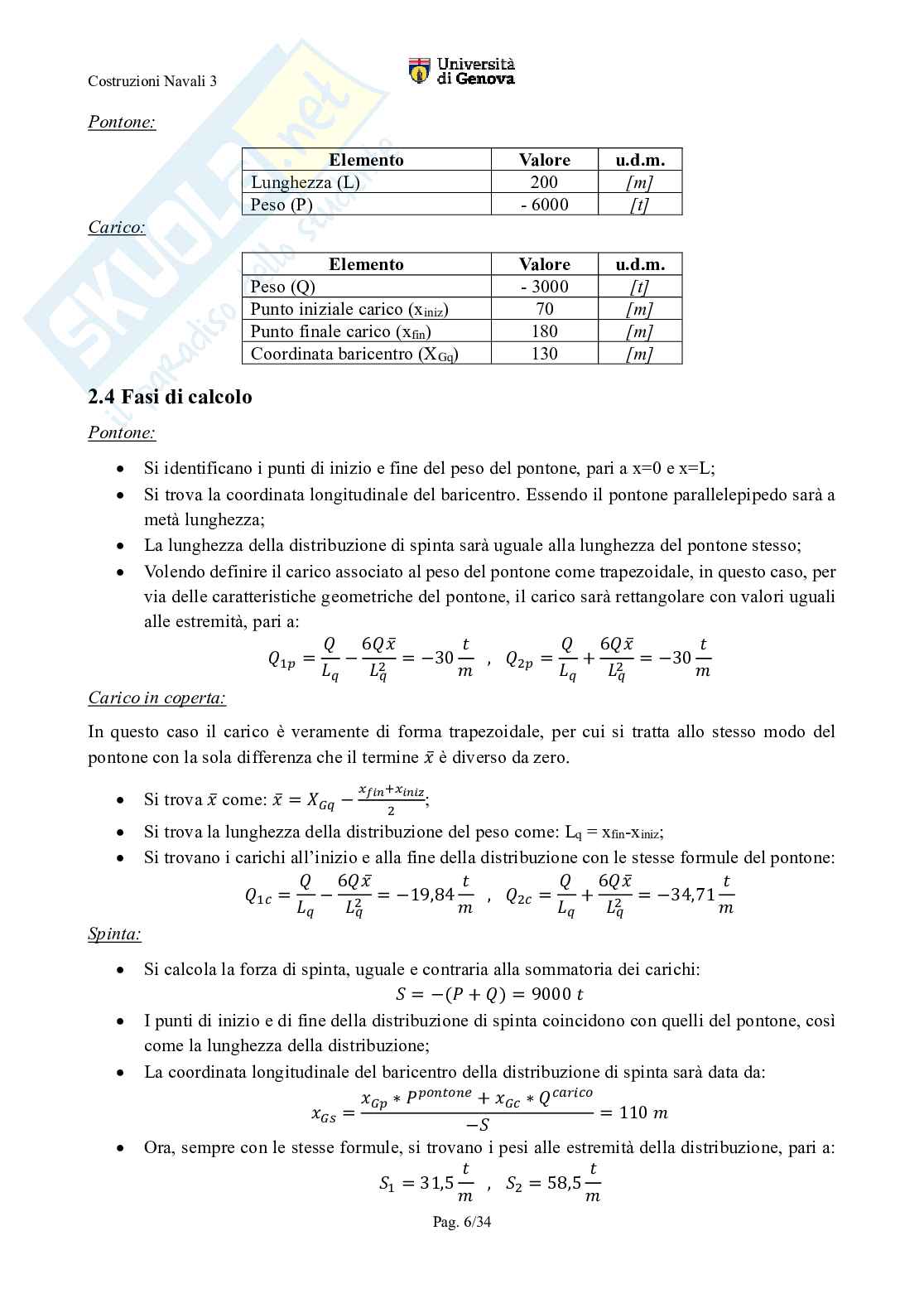 Esercitazioni Costruzioni navali 3   Pag. 6