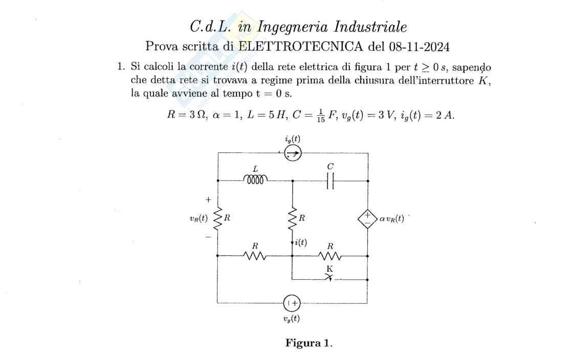 Esercizi svolti di Elettrotecnica sul regime transitorio - Parte 3 Pag. 6