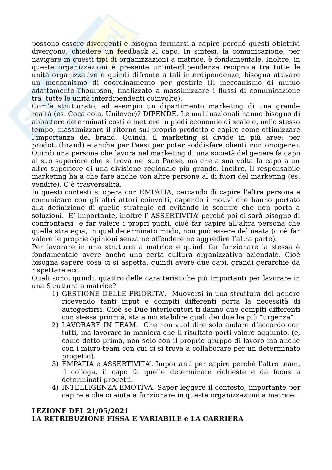 Organizzazione delle risorse umane - Appunti Pag. 41
