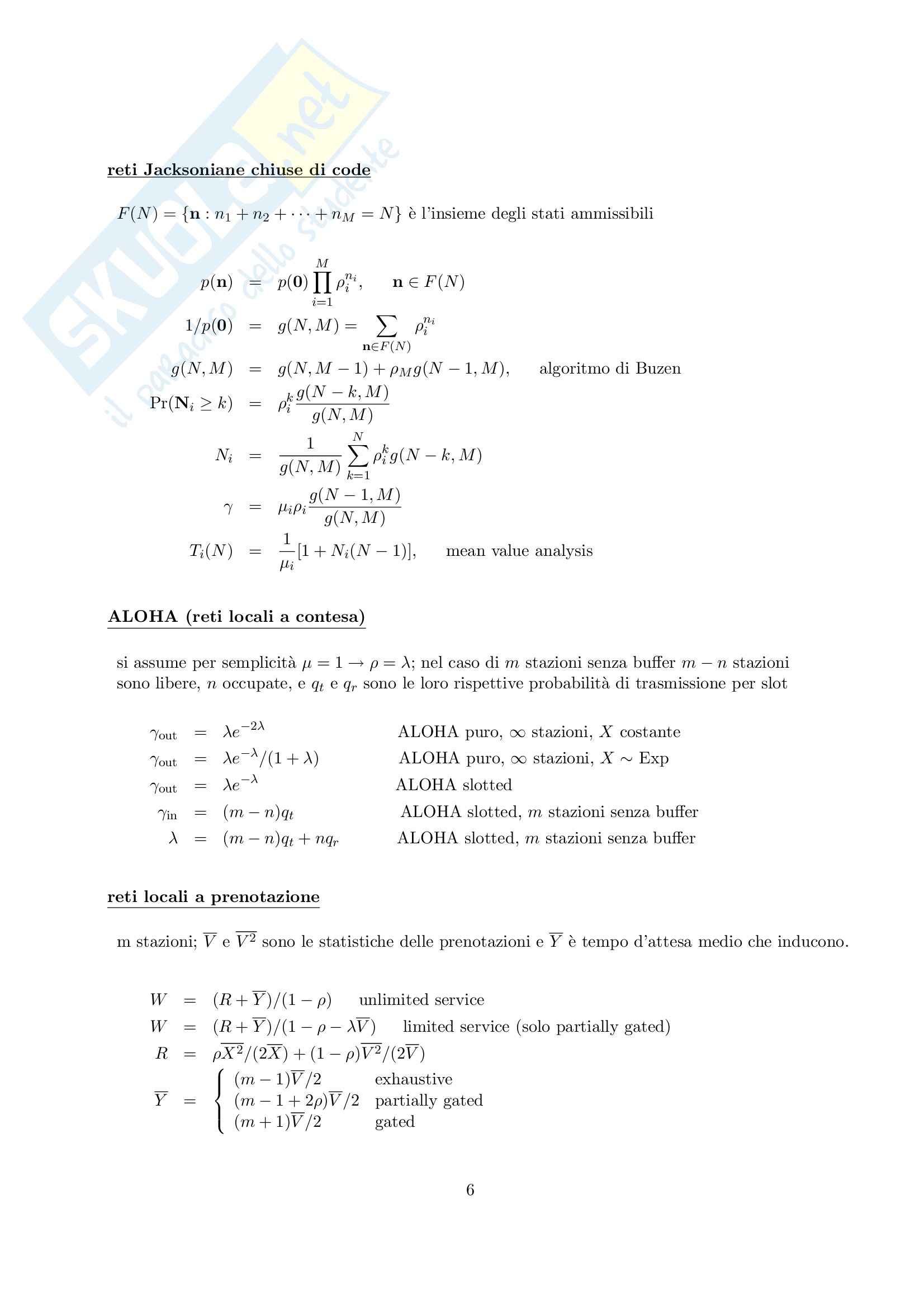 Reti di telecomunicazioni - formulario di reti di telecomunicazioni Pag. 6