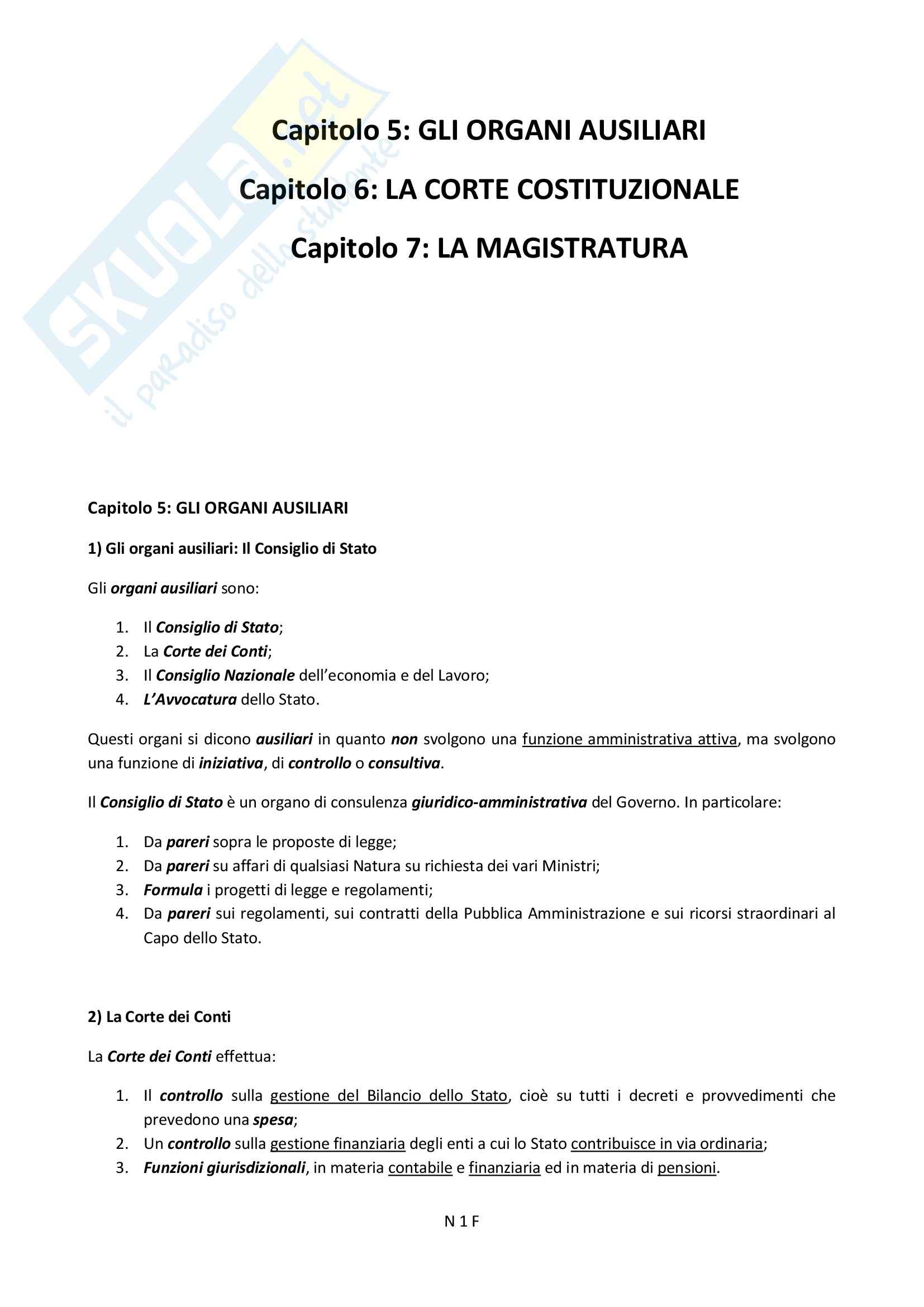 Organi Ausiliari Appunti Di Diritto Pubblico