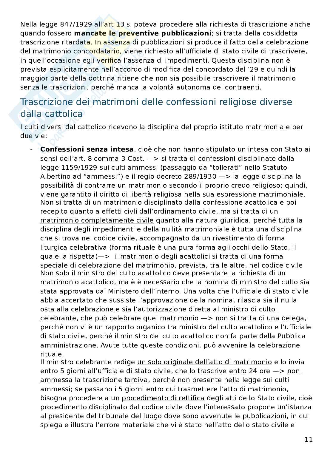Appunti di Diritto ecclesiastico  Pag. 11