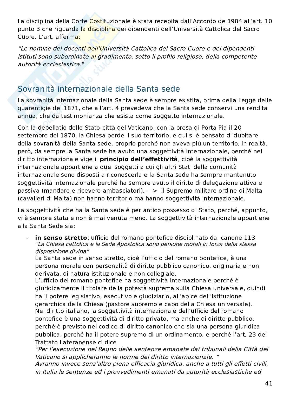 Appunti di Diritto ecclesiastico  Pag. 41