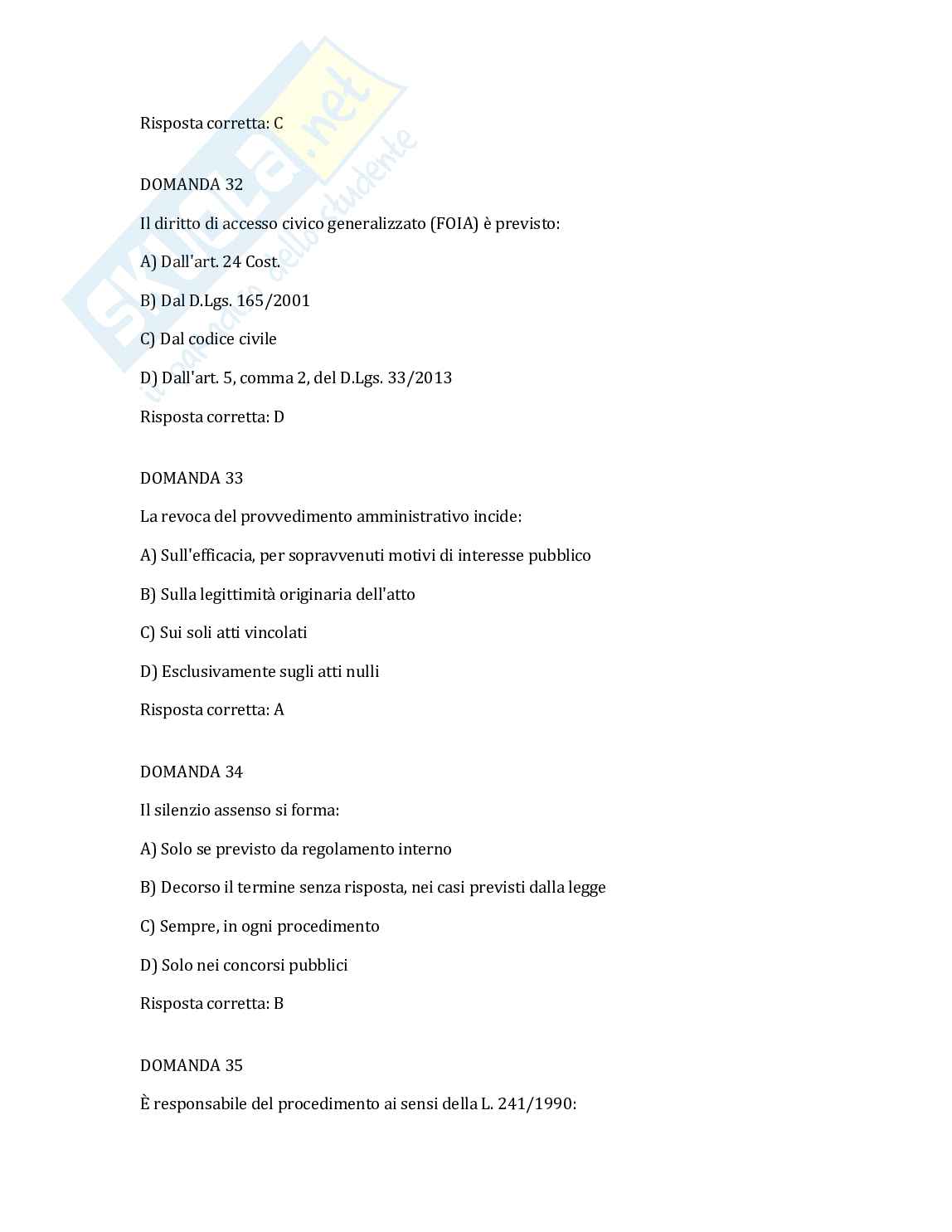Paniere completo 2000 domande e risposte di diritto amministrativo per concorsi pubblici da laureato e diplomato volume 1 Pag. 11